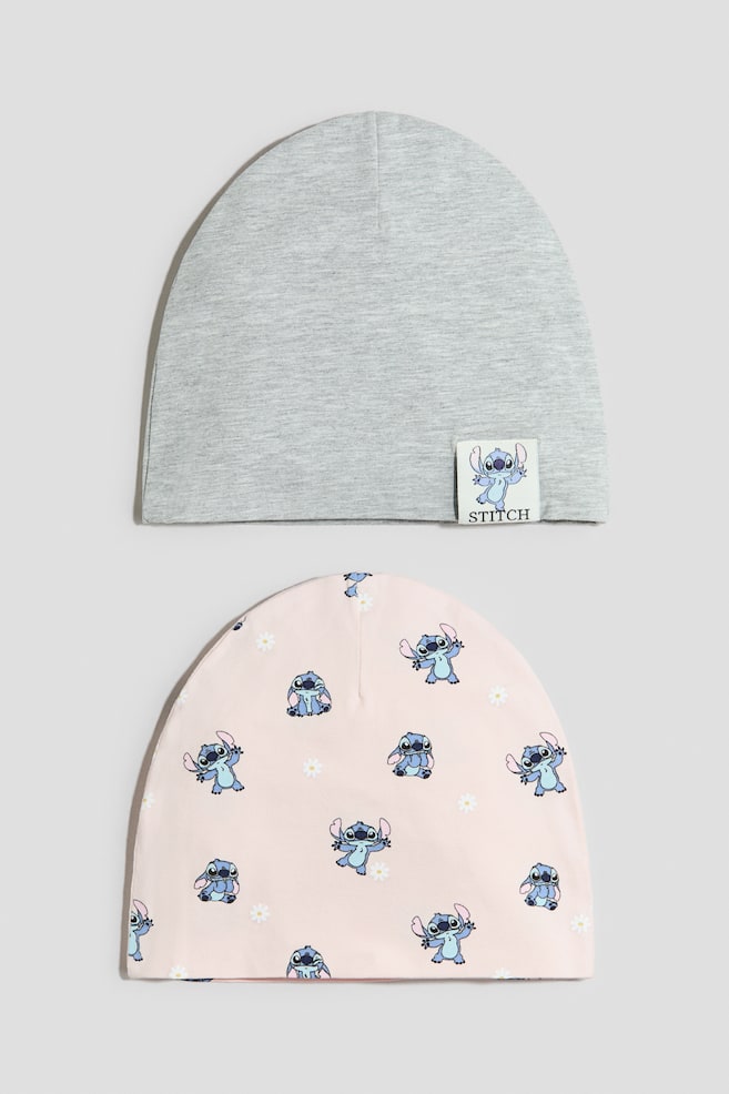 2-Pack Cotton Beanies - Light pink/Lilo & Stitch - 1