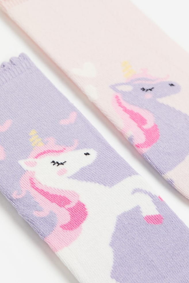 7-pack socks - Light pink/Unicorns/Light pink/Unicorns/Light pink/Butterflies/Old rose/Weekdays - 2