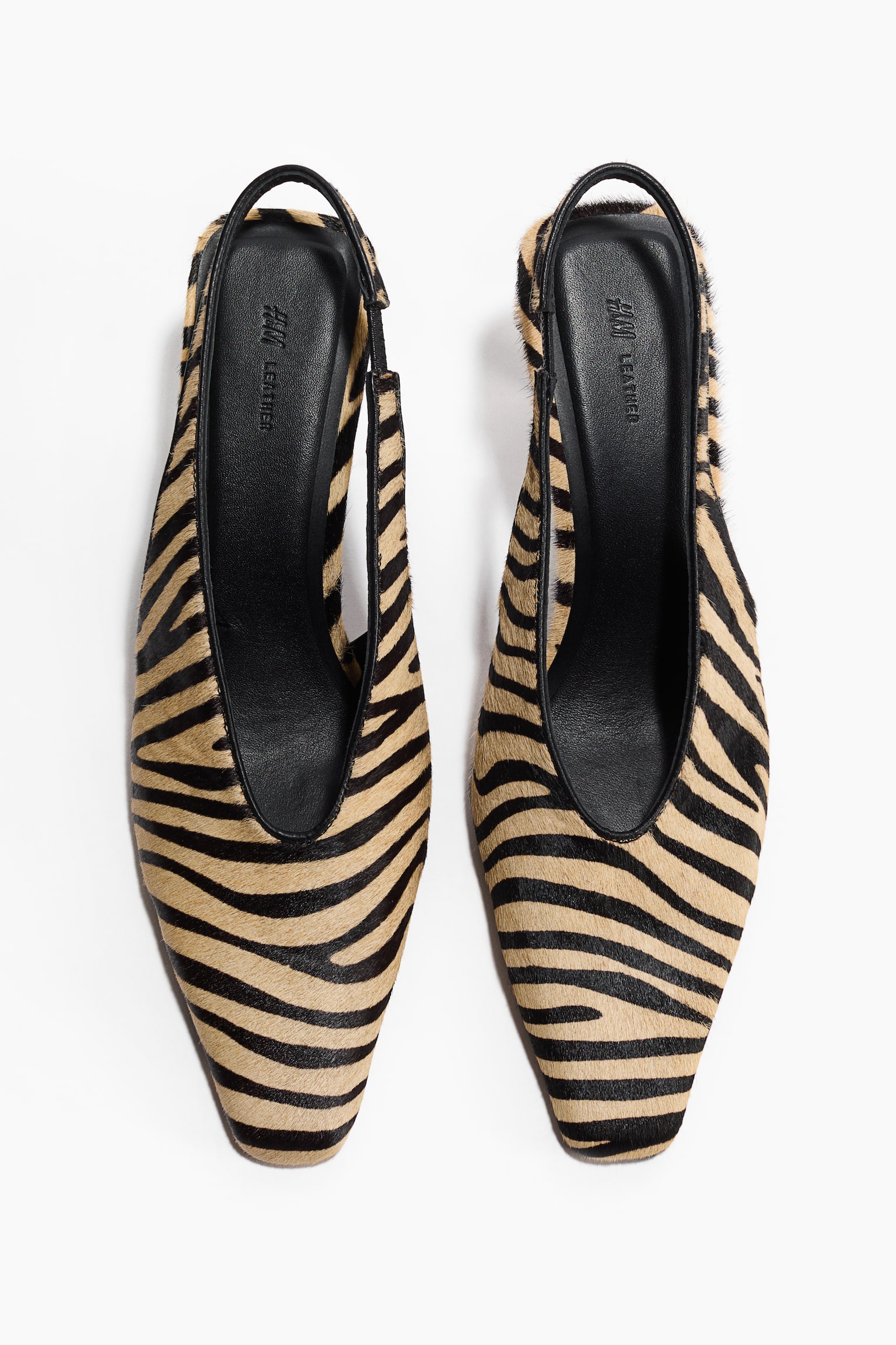 Heeled leather slingbacks - Light beige/Faux zebra/Brown/Faux leopard/Black - 3