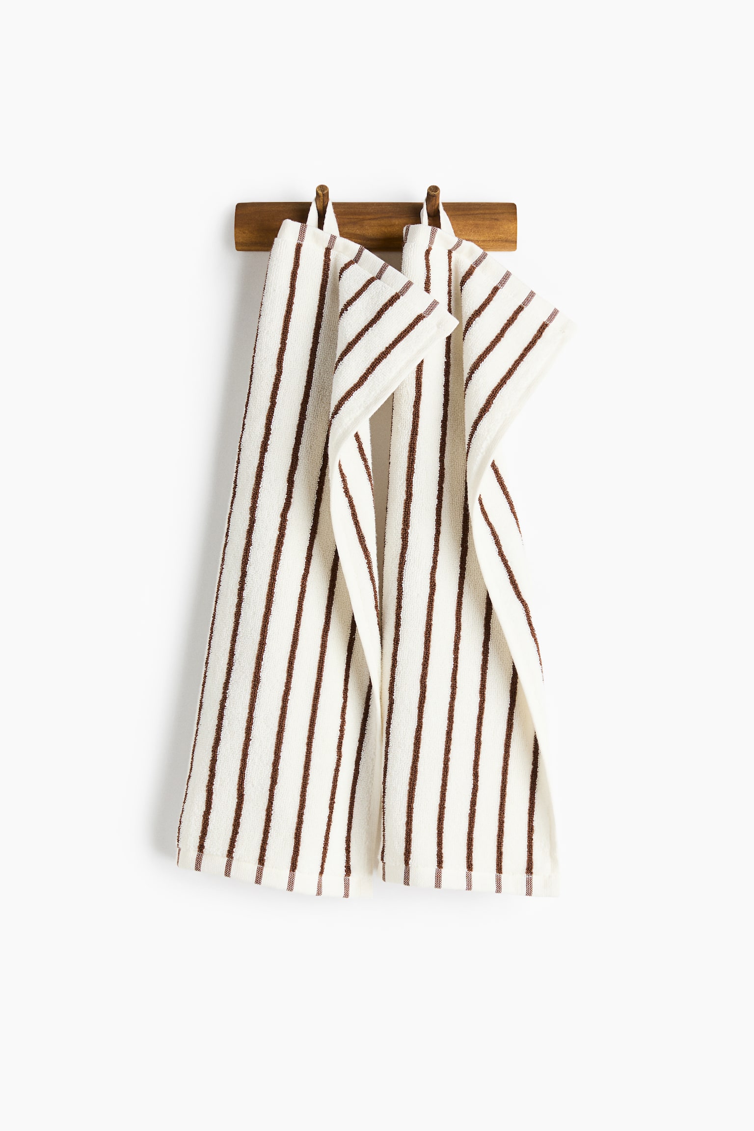 2-pack cotton terry guest towels - White/Brown striped/Light pink/Burgundy striped/Light grey/Blue striped - 1