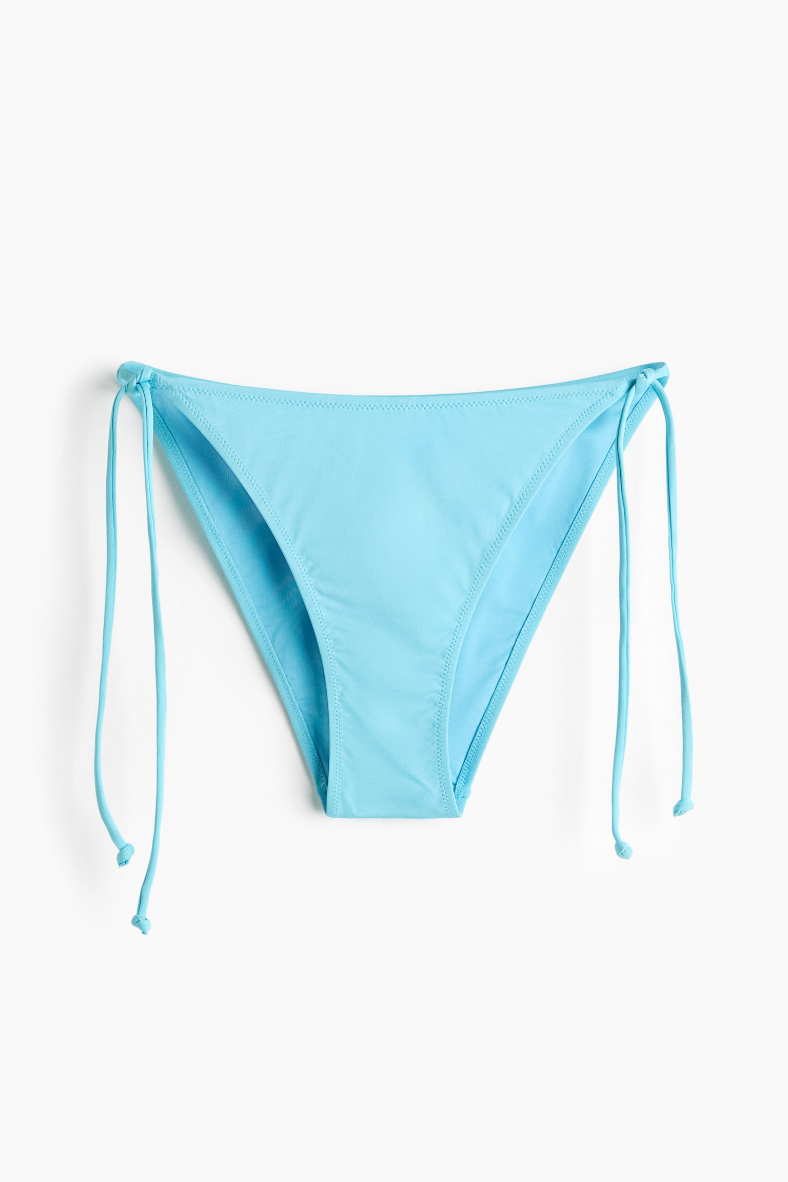 Culotte de bikini Tanga à nouer - Turquoise/Lilas/Brun foncé/Jaune/Noir/Bleu clair/Vert menthe/Violet clair/motif cachemire/Blanc/fleuri/Brun foncé/à pois/Beige clair/batik - 1
