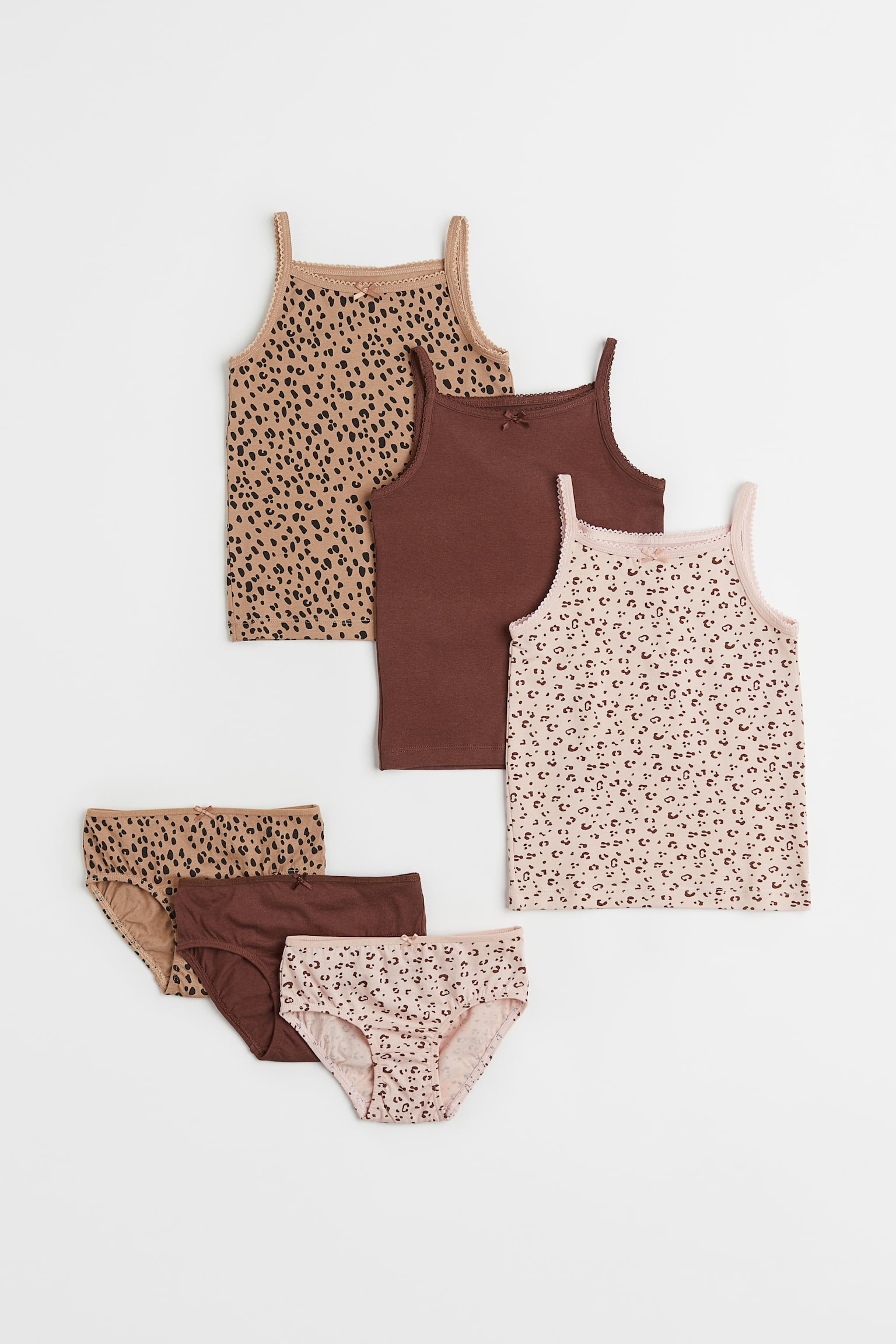 6-piece Cotton Set - Light pink/Leopard print - 1