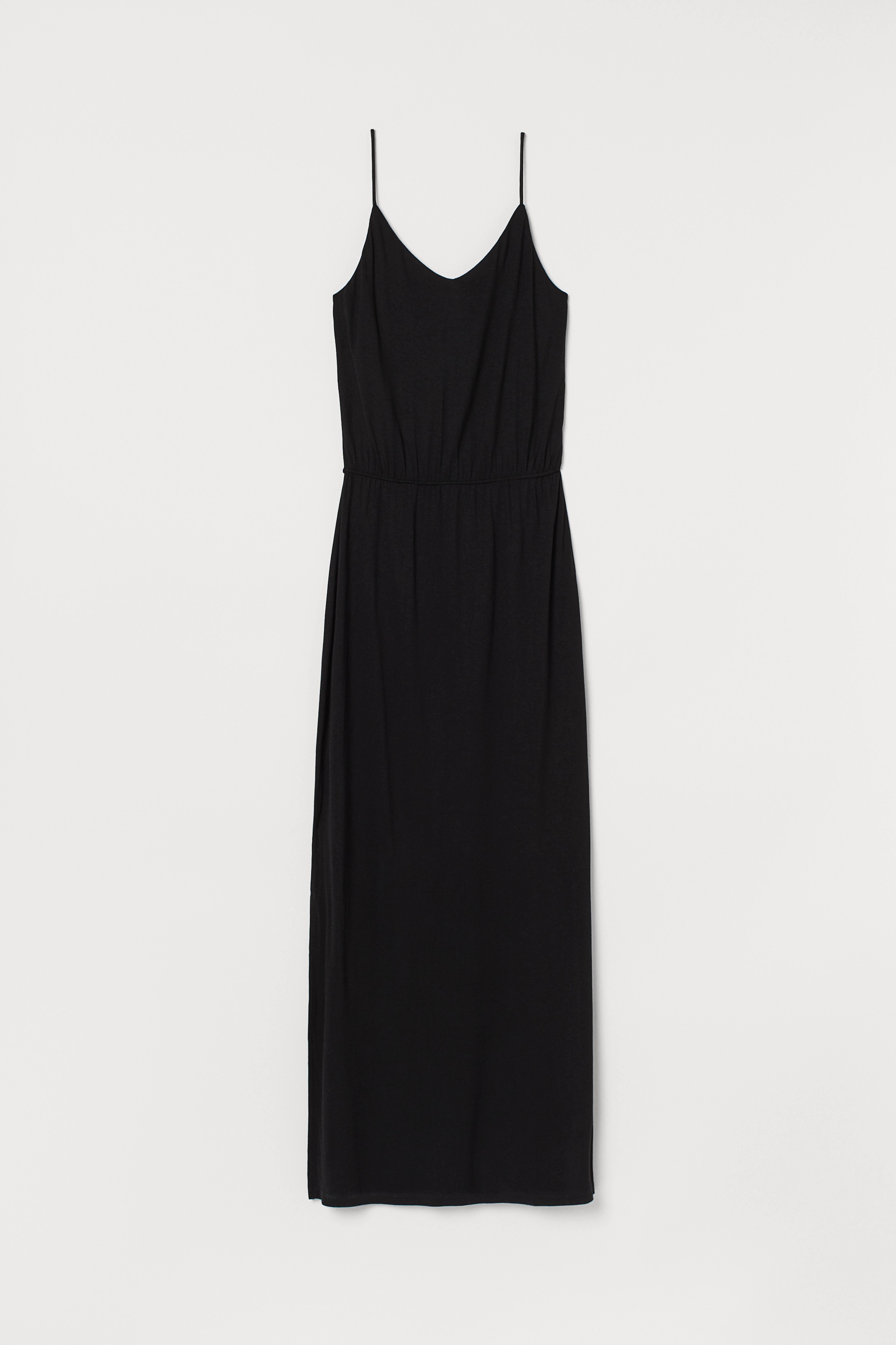 Black v neck jersey dress hotsell