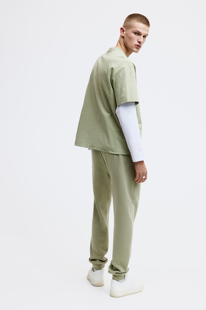 Pantalon en molleton Regular Fit - Vert/Noir/Gris clair chiné/Crème/dc/dc/dc/dc - 3