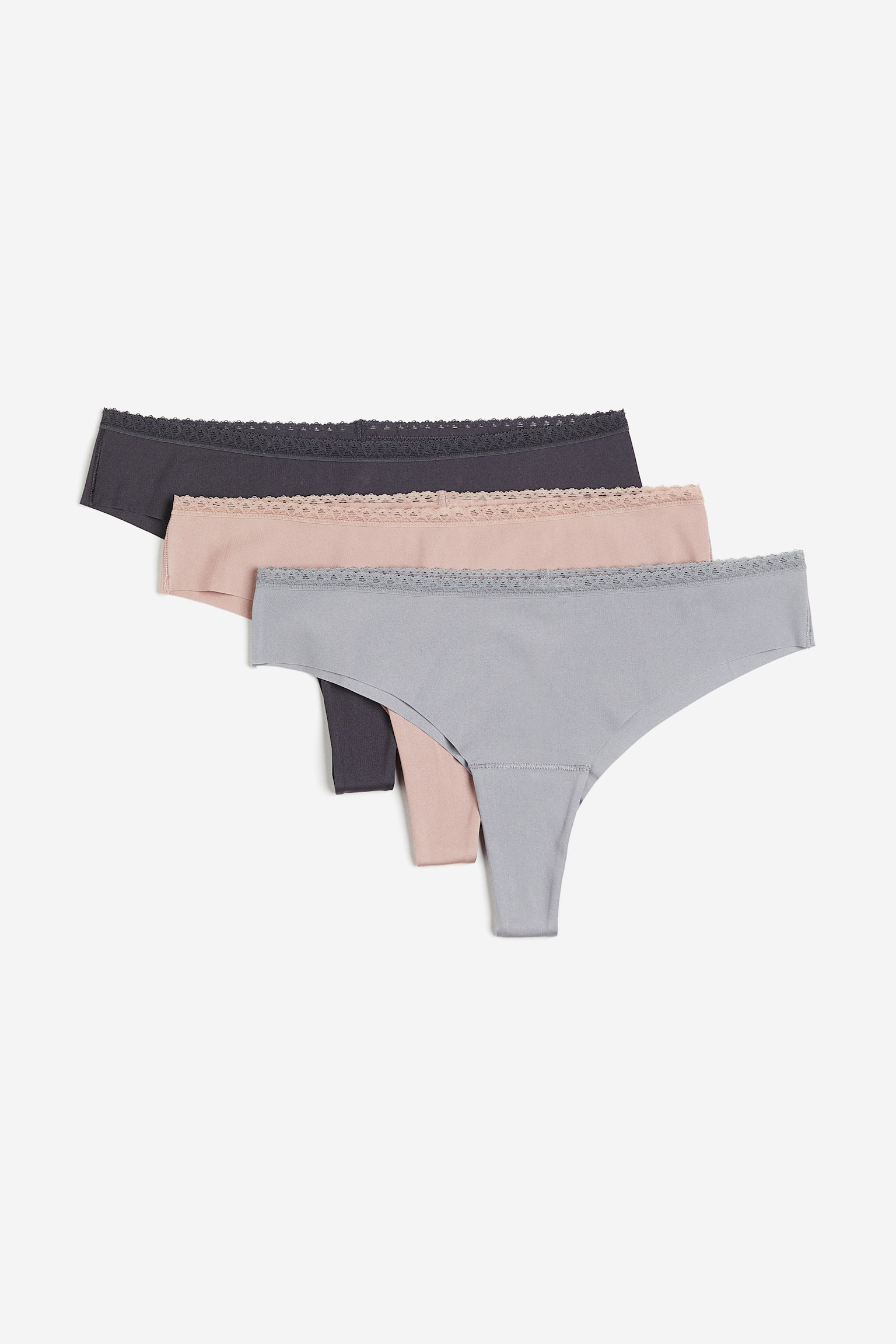 MAMA 3-pack Brazilian briefs - Black/Pink/Grey - 1