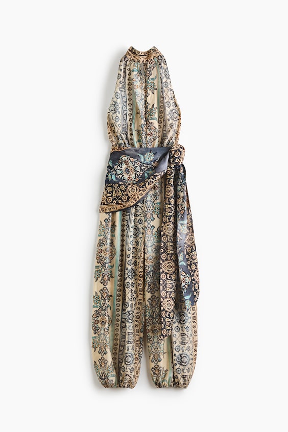 Женские комбинезоны H&M Tie-Detail Halterneck Jumpsuit