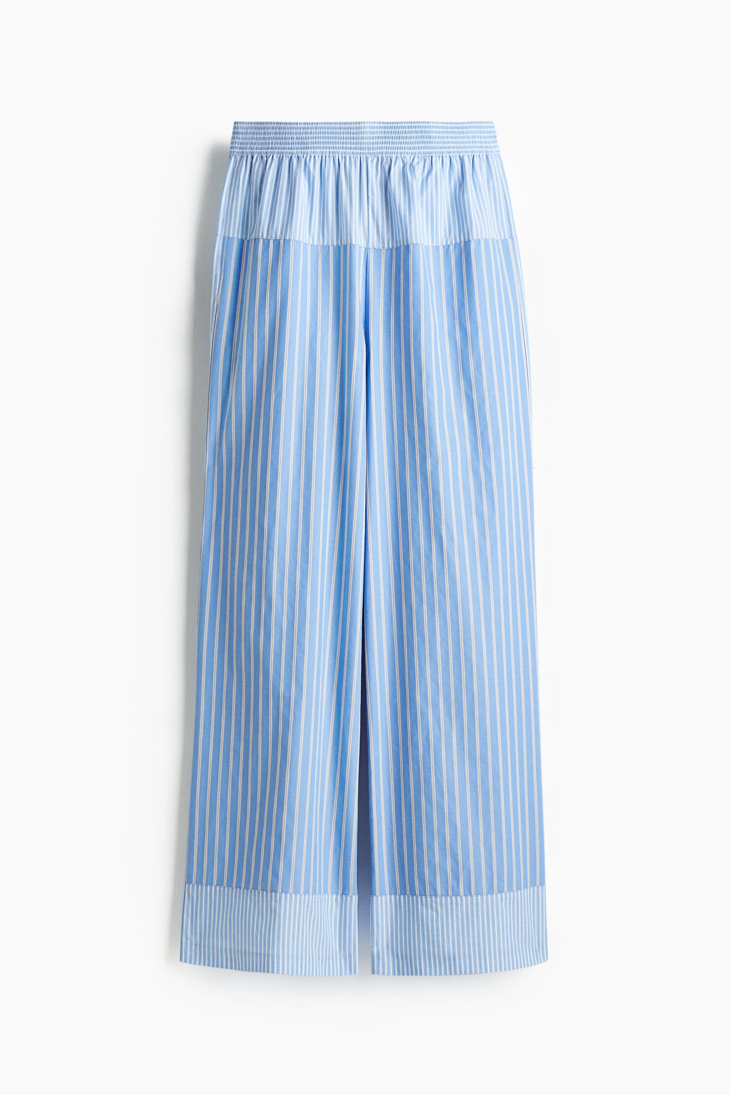 Pantaloni ampi in cotone - Azzurro/righe
