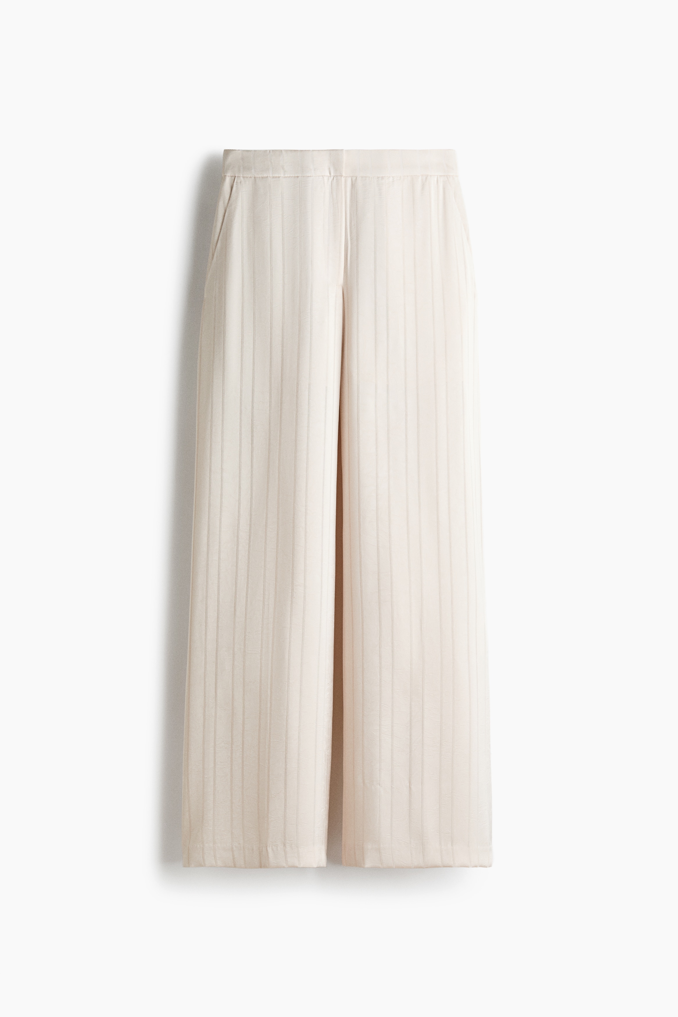 Wide tailored trousers - Cream/Striped/Black/Patterned