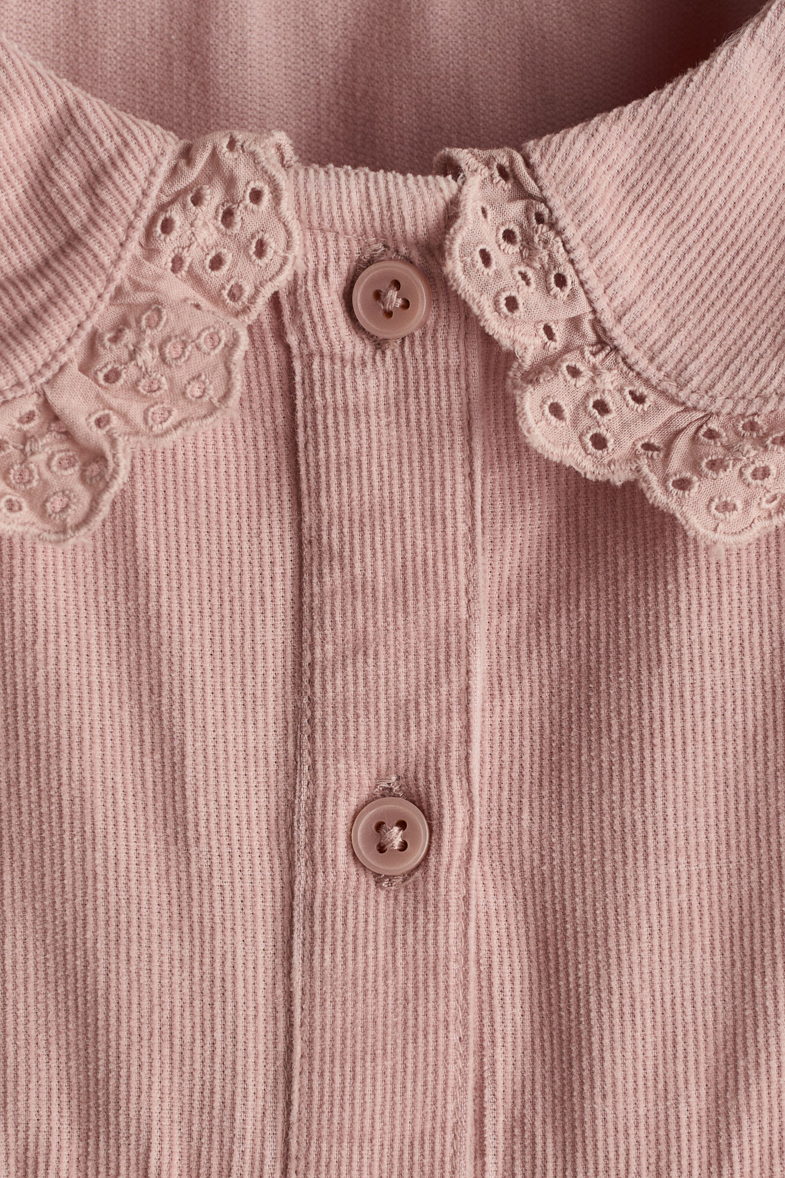 Детское платье H&M Corduroy Dress with Peter Pan Collar, цвет: Пыльный розовый — фото 2
