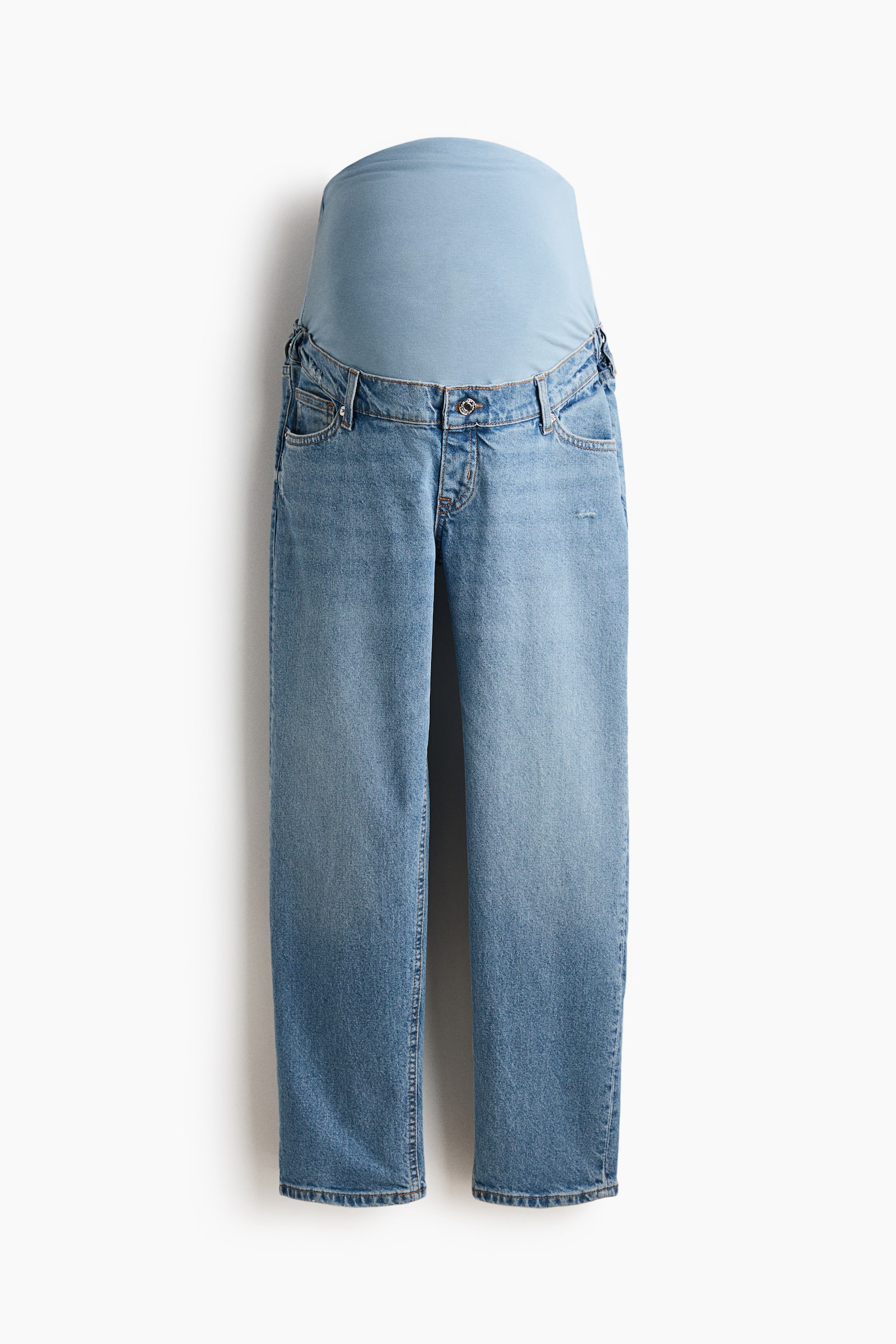 MAMA Slim Mom Ankle Jeans - Albastru-denim/Albastru-denim/Alb/Albastru-denim - 1