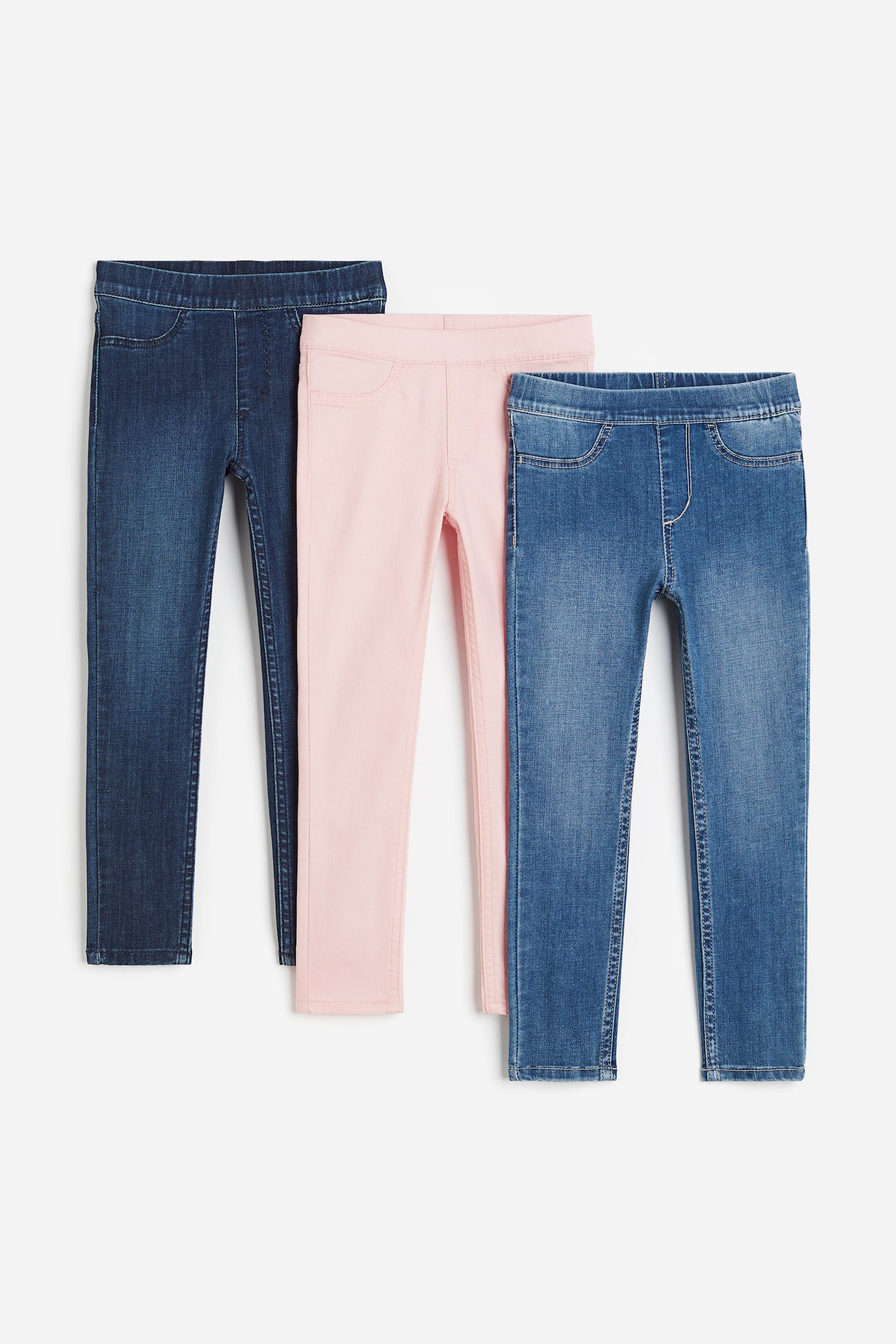 3-pack Denim Jeggings - Denim blue/Light pink/Light pink/Light denim blue/Denim blue/Black/Denim blue/Dark denim blue/Dark denim/Light denim/Denim blue/Light pink/Pink/Grey/Black/Light denim blue/Dark grey/Light pink/Khaki green/Purple/Light blue/Light pink/Denim blue - 1