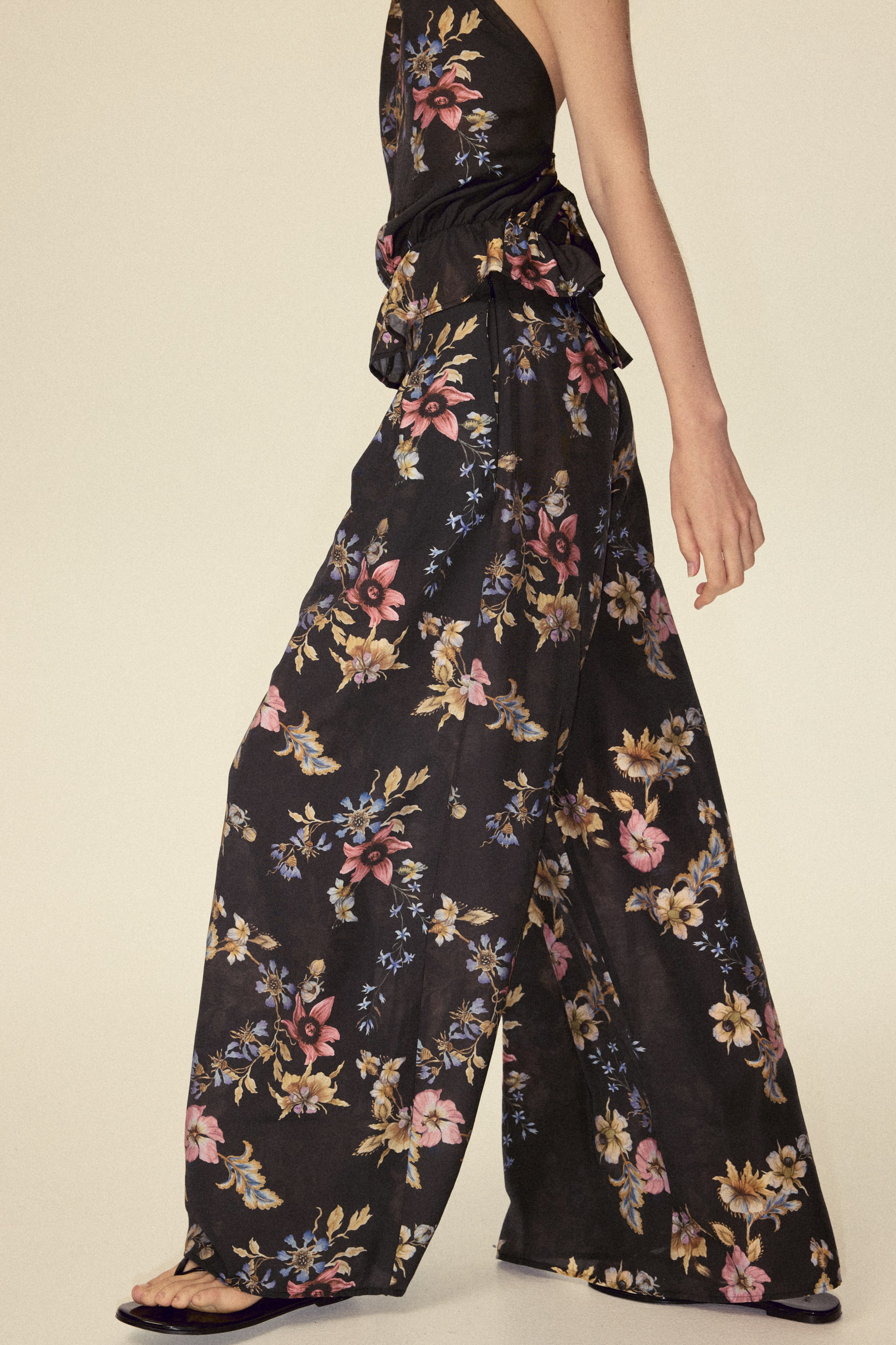 Wide-Leg Viscose-Blend Pants