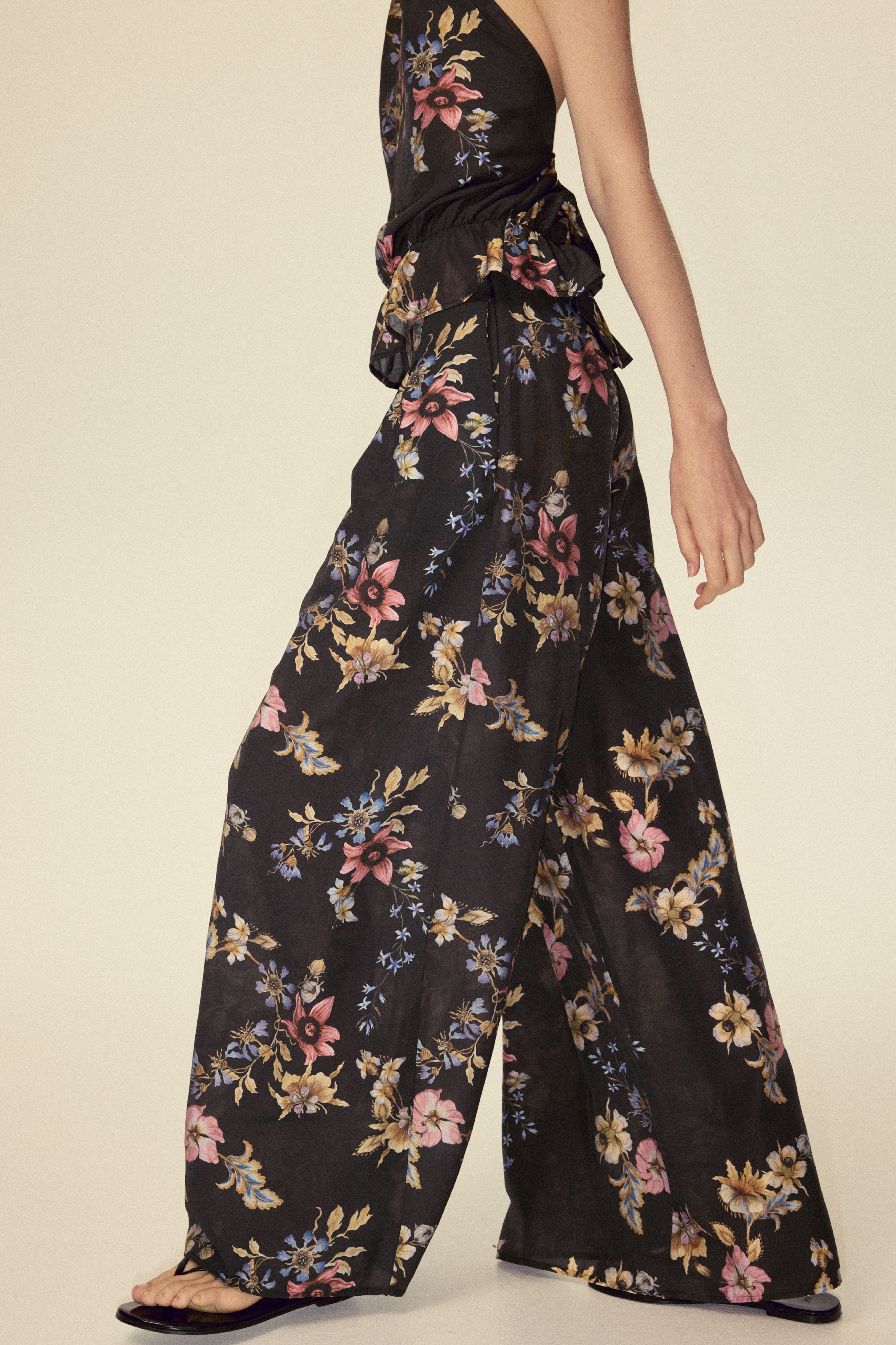 Wide-Leg Viscose-Blend Pants