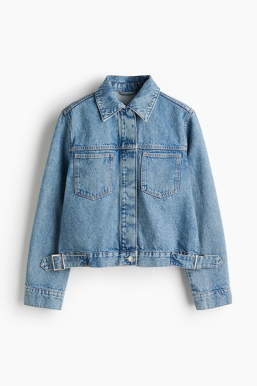 Denim Jacket H And M Jackets Ladies Women Washed Regular Fit Denim