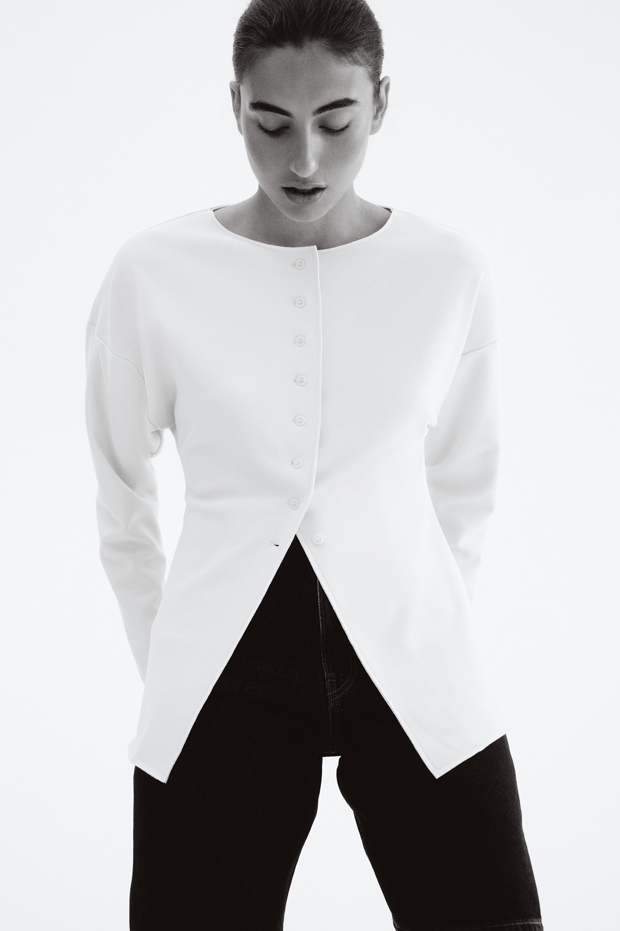 View larger image: Waisted cardigan - Light beige - Ladies | H&M IN 3