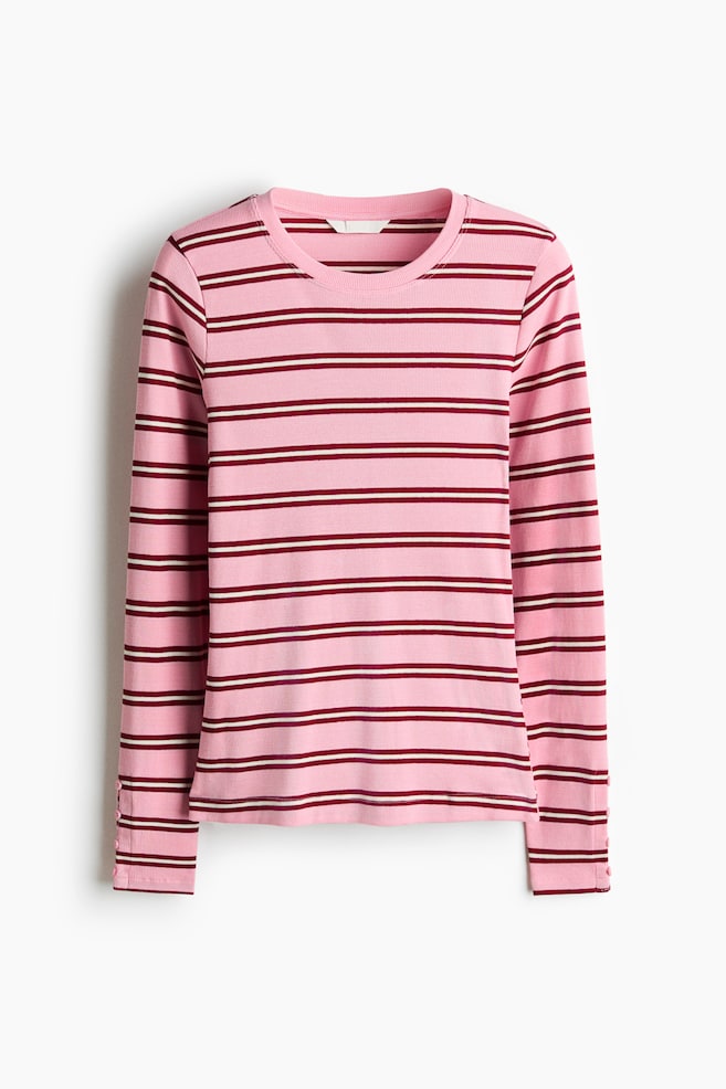 Top de canalé - Rosa/Rayas/Burdeos/Rayas - 1