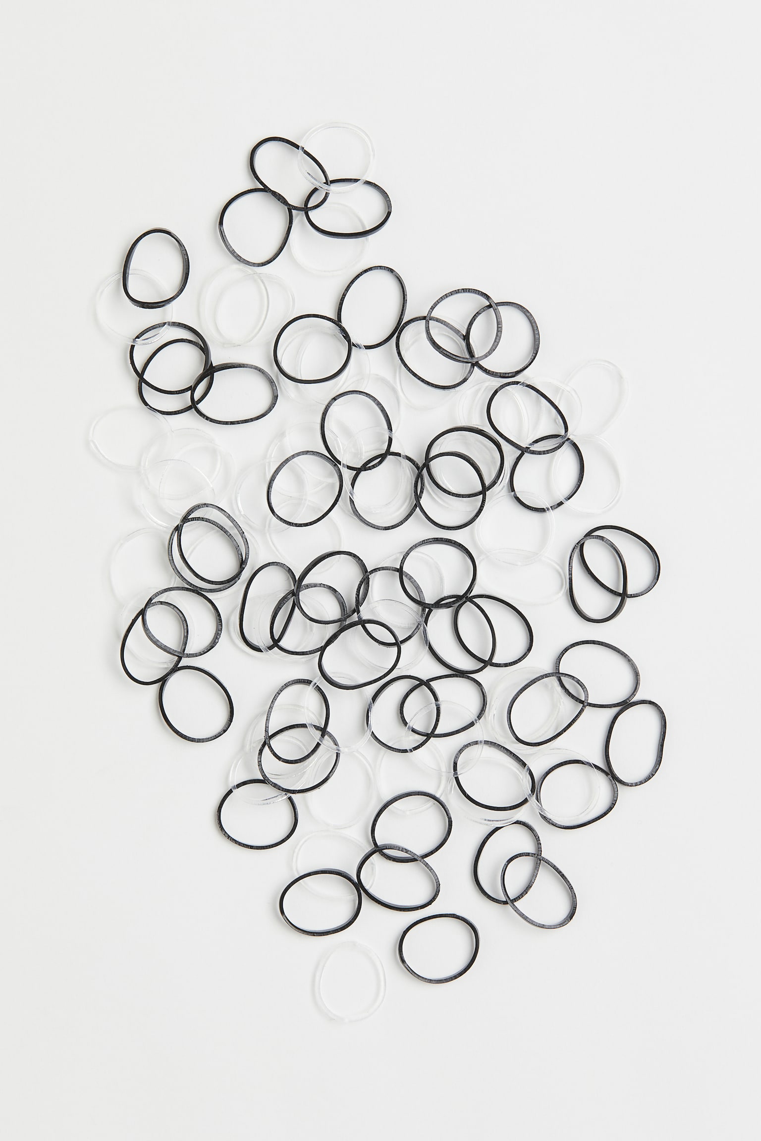 100-pack mini hair elastics - Black/Transparent - 1