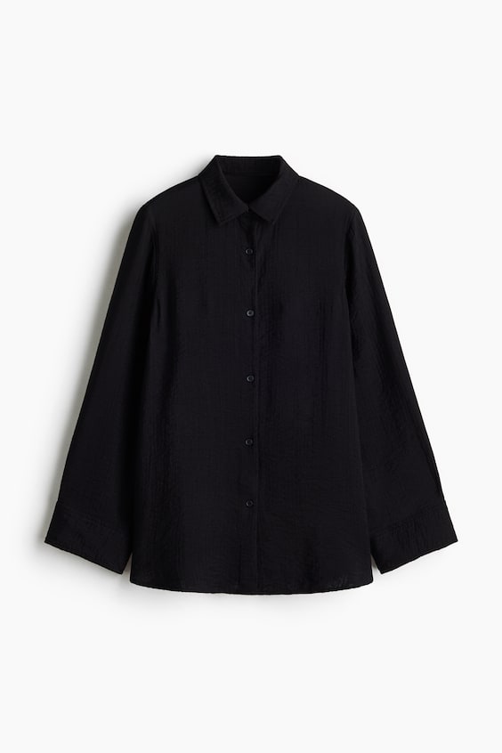 Женские рубашки H&M Crinkled Viscose-Blend Shirt