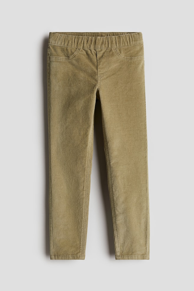Pantalón de pana Skinny Fit - Verde caqui/Gris oscuro - 1