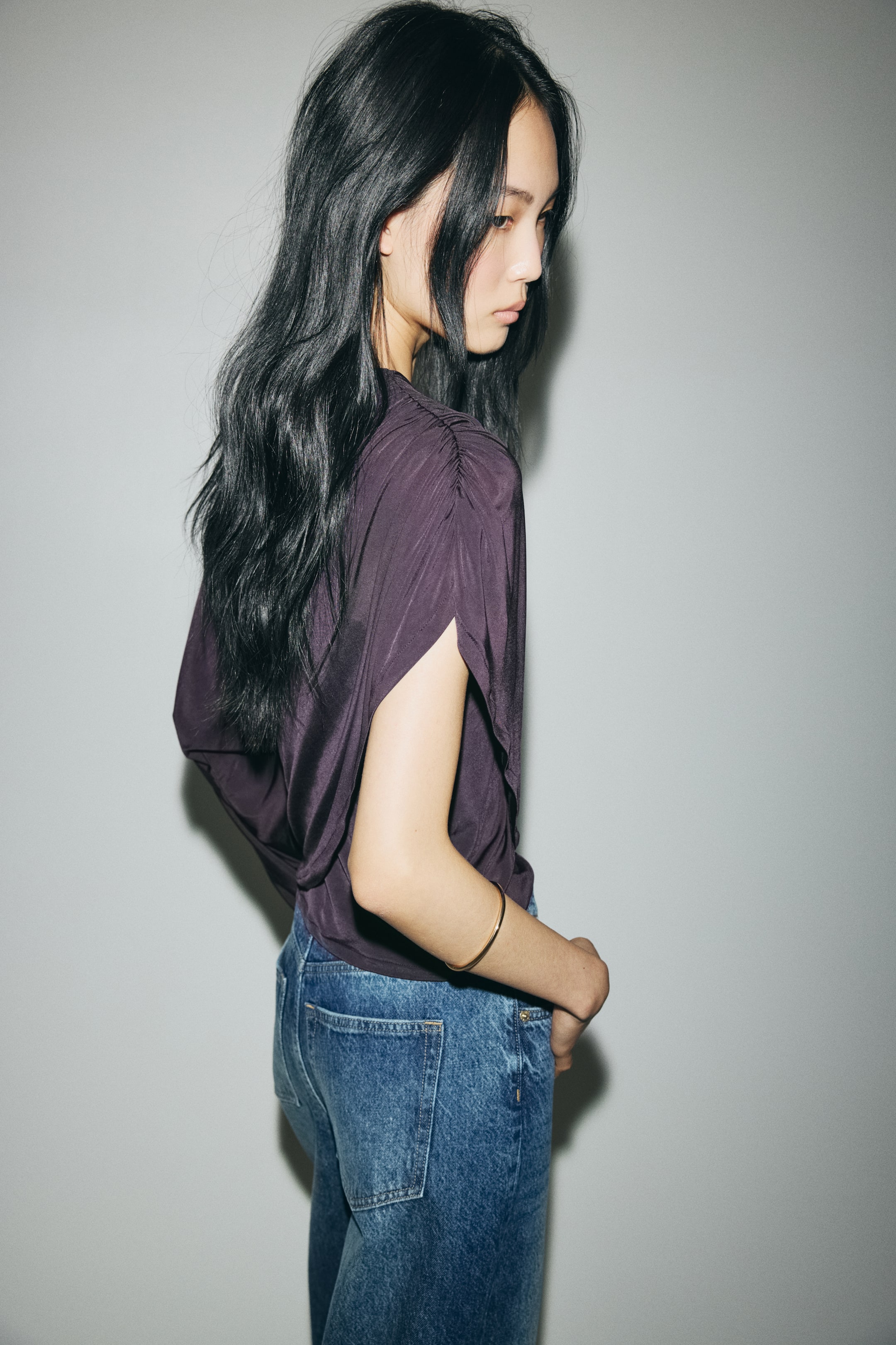 Agrandir l'image: Top asymétrique en jersey - Violet foncé - FEMME | H&M CH 4