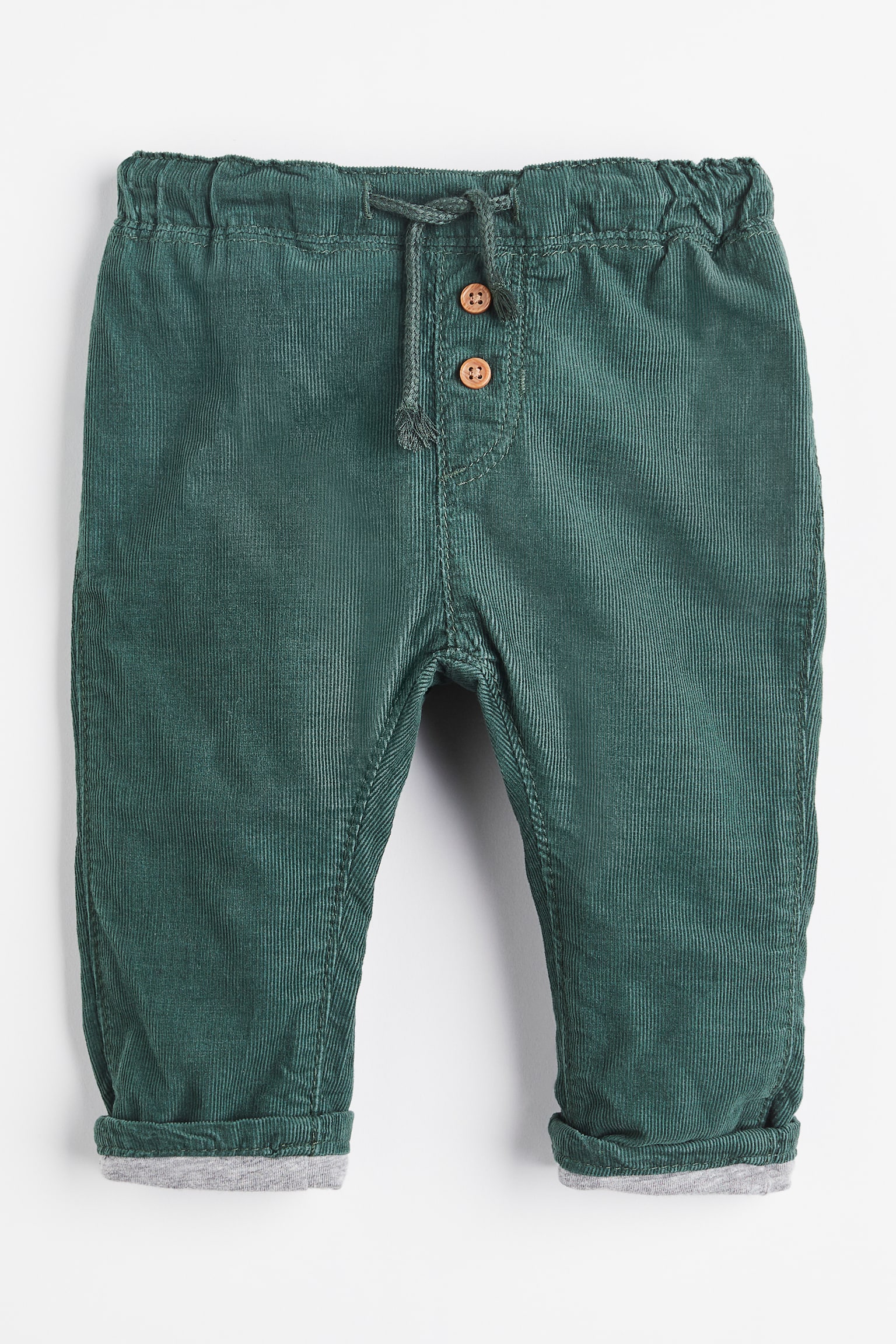 Lined Corduroy Pants - Dark green/Dark grey marle/Dark grey/Navy blue/Dark grey/Check/Dark green - 1