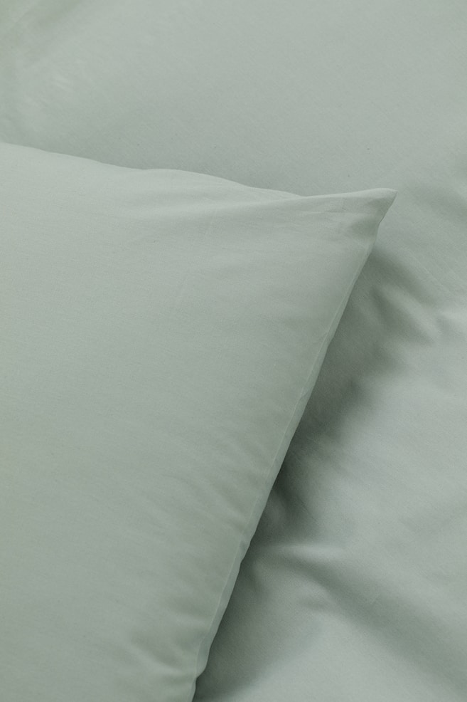 Enkelt sengesæt i bomuld - Salviegrøn/Hvid/Dueblå/Mørk beige/dc/dc/dc - 4