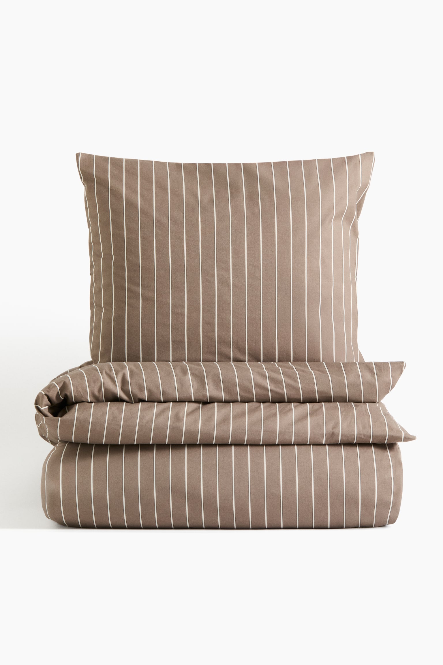 Set copripiumino singolo con motivo a righe - Talpa/righe/Rosa polvere/righe/Verde polvere chiaro/righe/Beige chiaro/righe