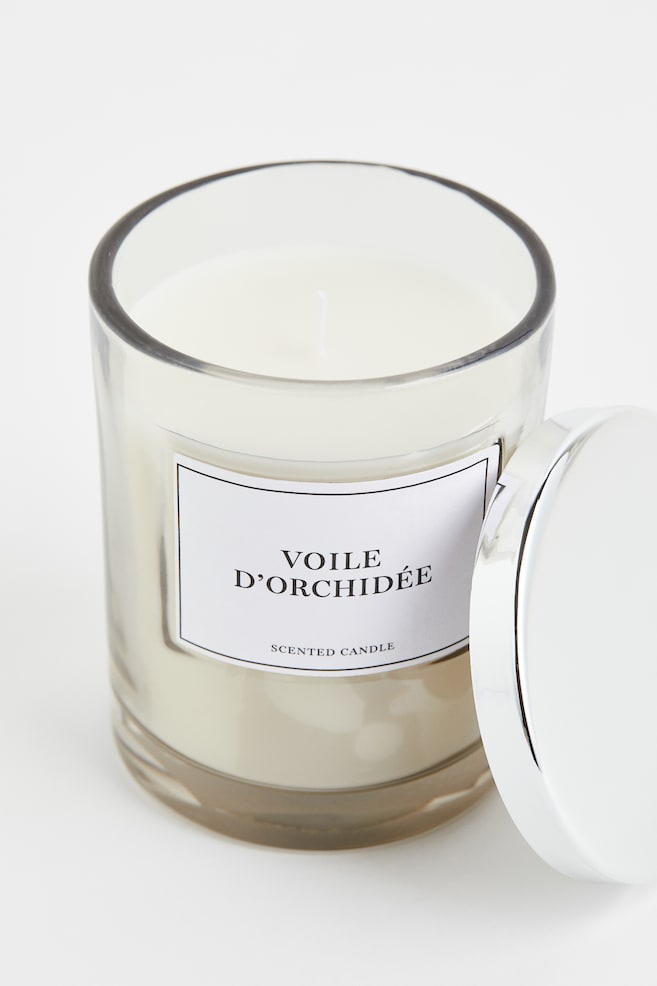 Bougie parfumée avec couvercle - Blanc/Voile d'Orchidée/Gris/Bois de Cognac - 4