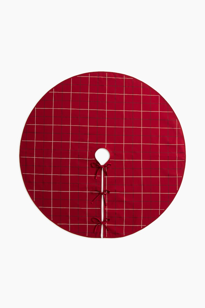 Saia para árvore de Natal em algodão - Vermelho/Quadrados/Verde escuro/Quadrados - 1