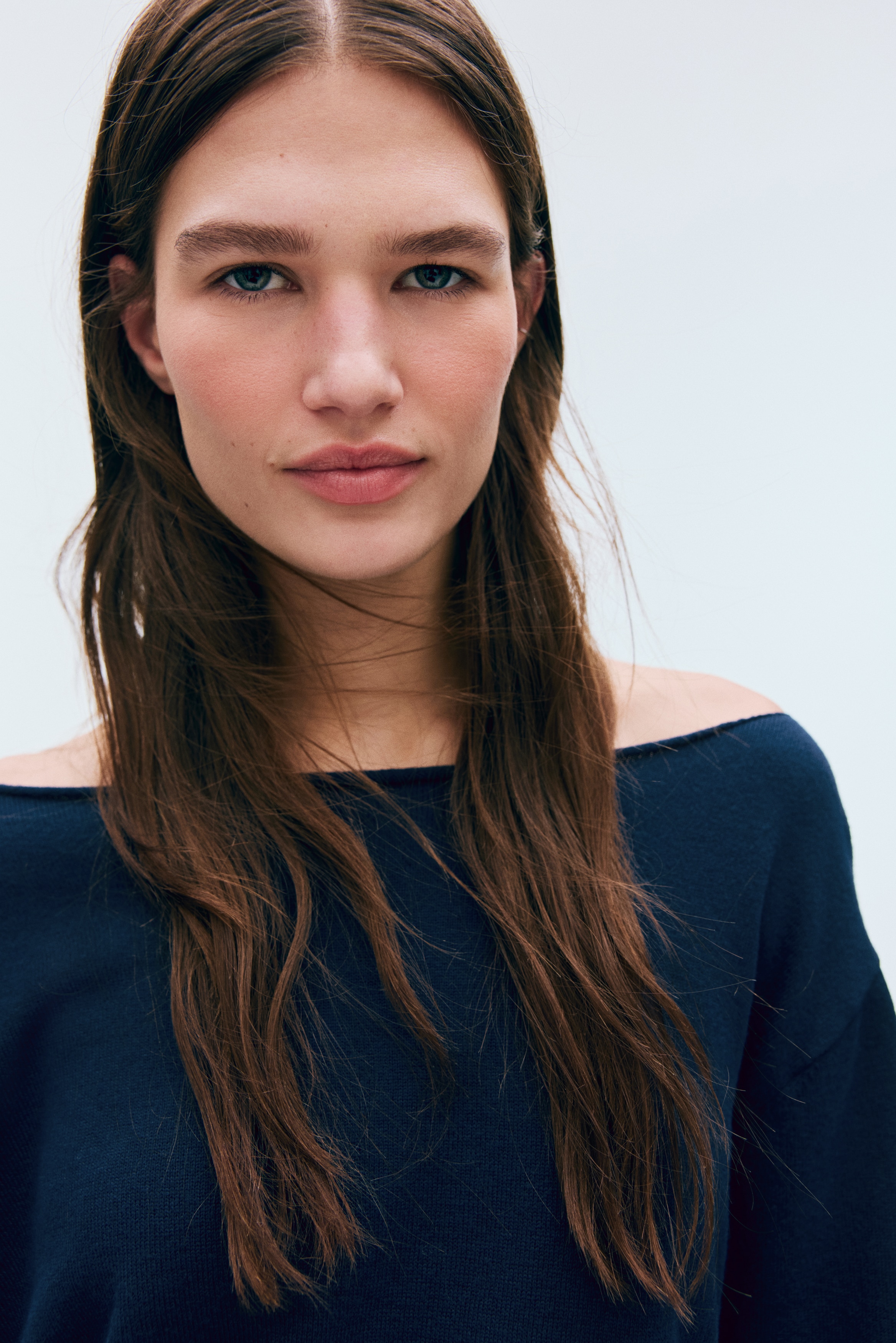 オフショルダーセーター - ネイビーブルー - レディース | H&M JP