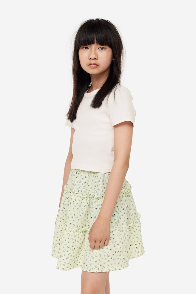 2-piece top and skirt set - Light green/Floral/Navy blue/Floral - 3