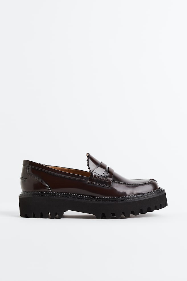 Chunky leather loafers - Mørkebrun - 2