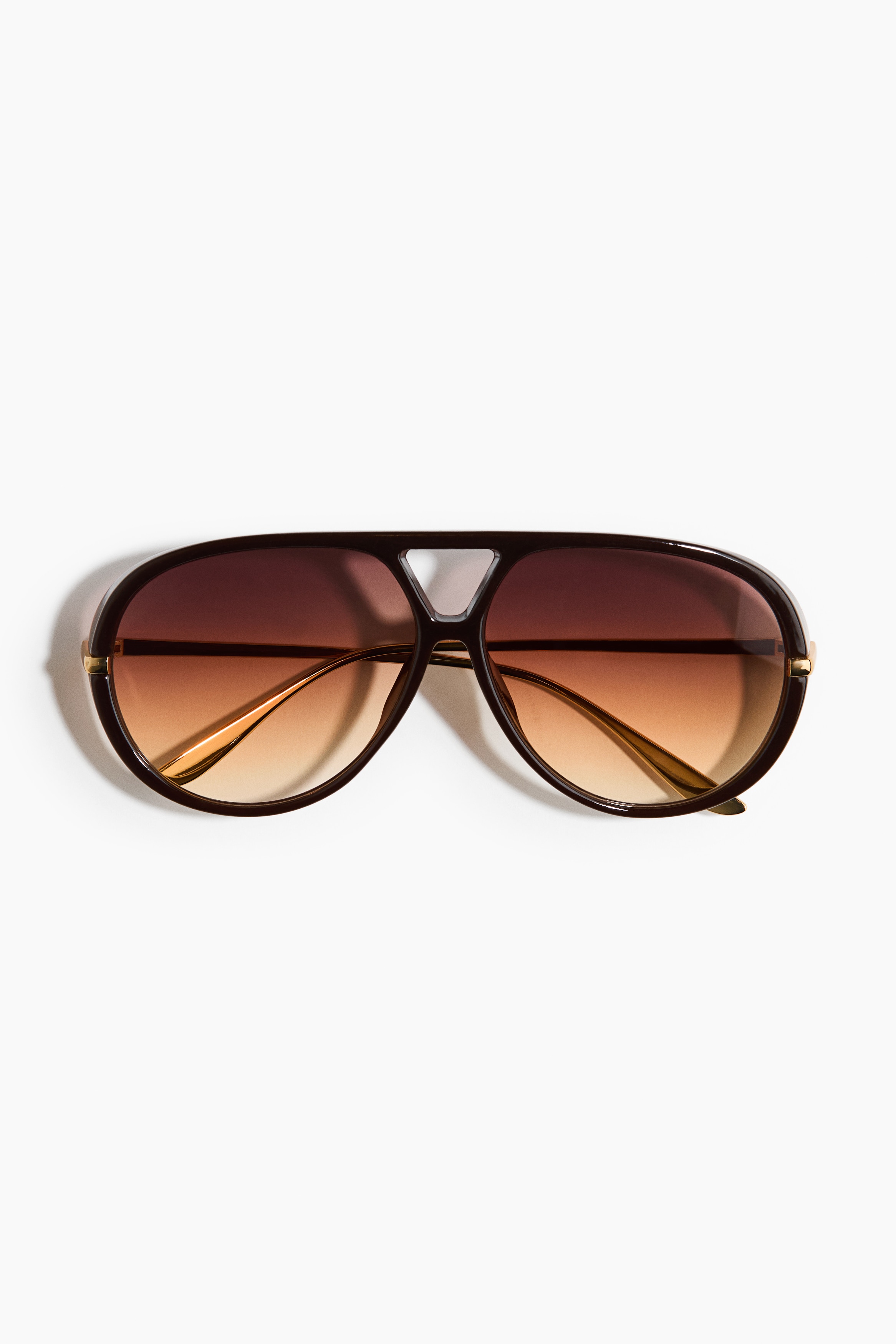 Aviator-Style Sunglasses - Dark brown/Brown/tortoiseshell pattern