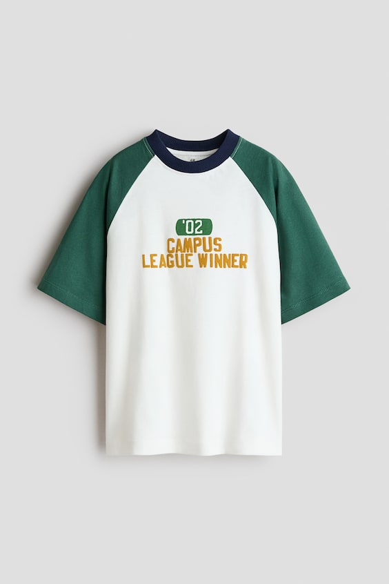 H&M Raglan T-Shirt with Printed Motif