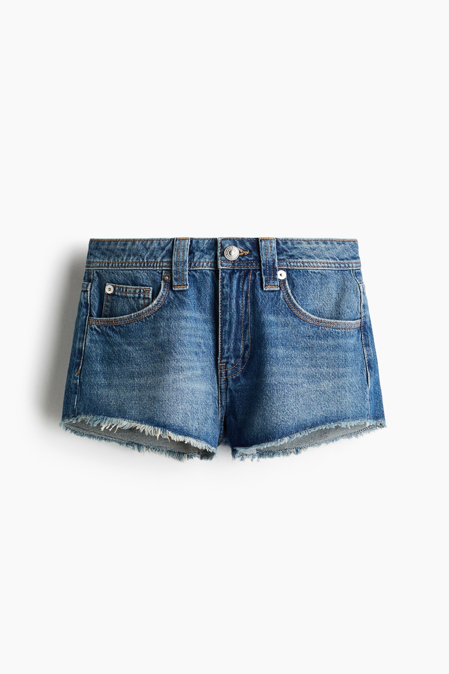 Женские шорты H&M Frayed Denim, цвет: Джинсовый синий