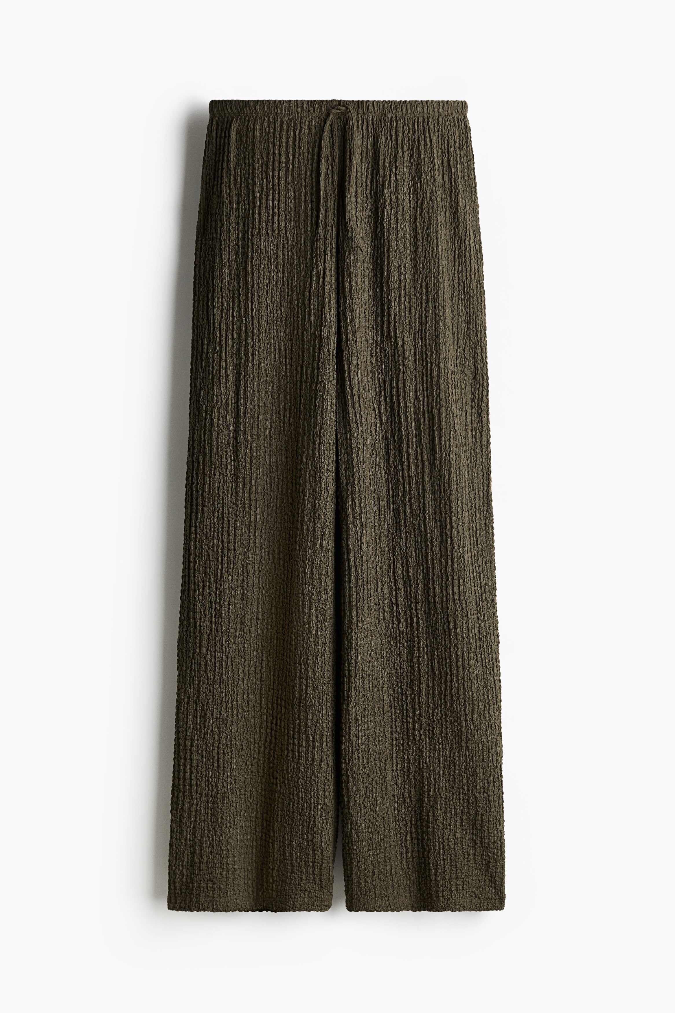 Crinkled drawstring trousers