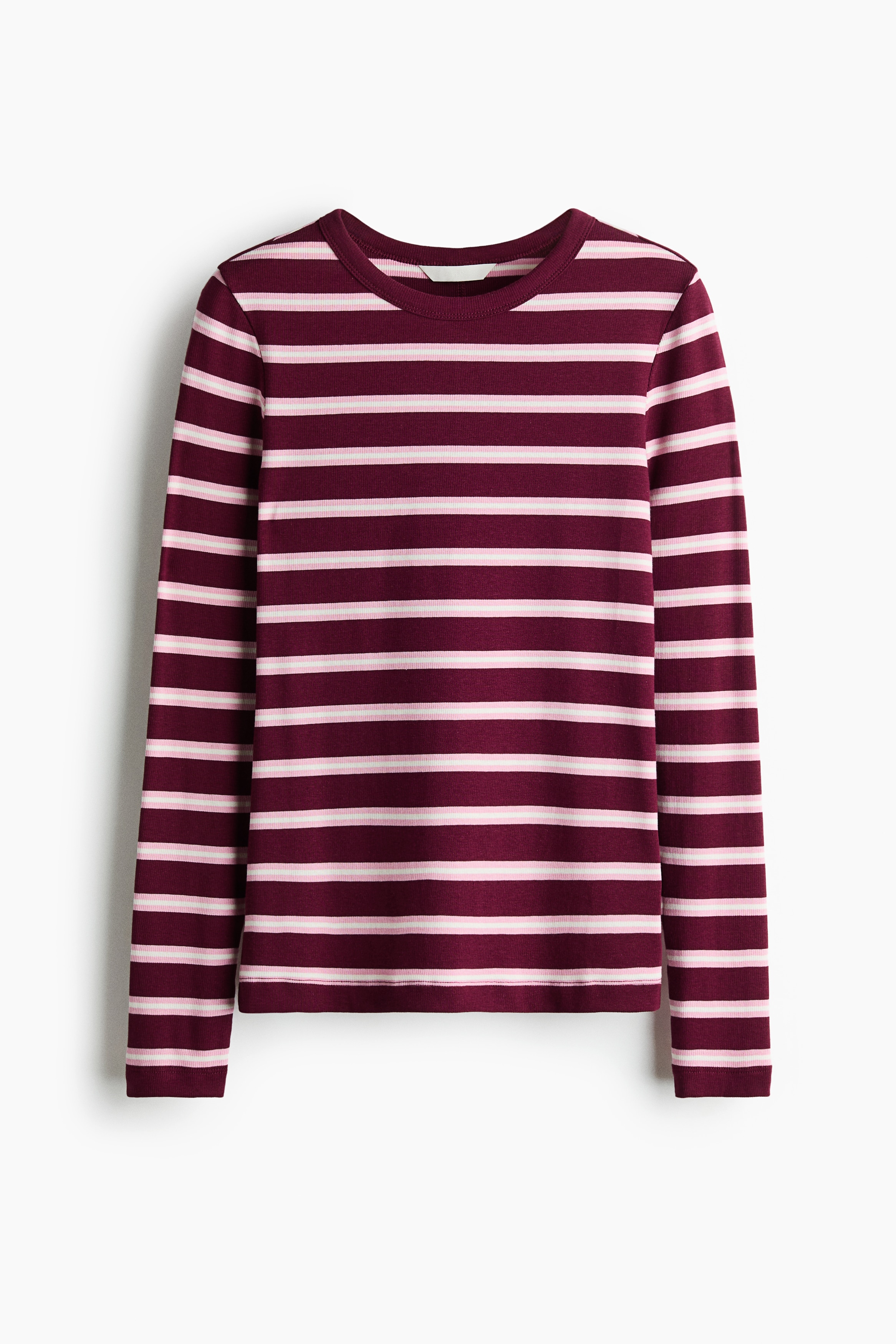 Long-sleeved ribbed top