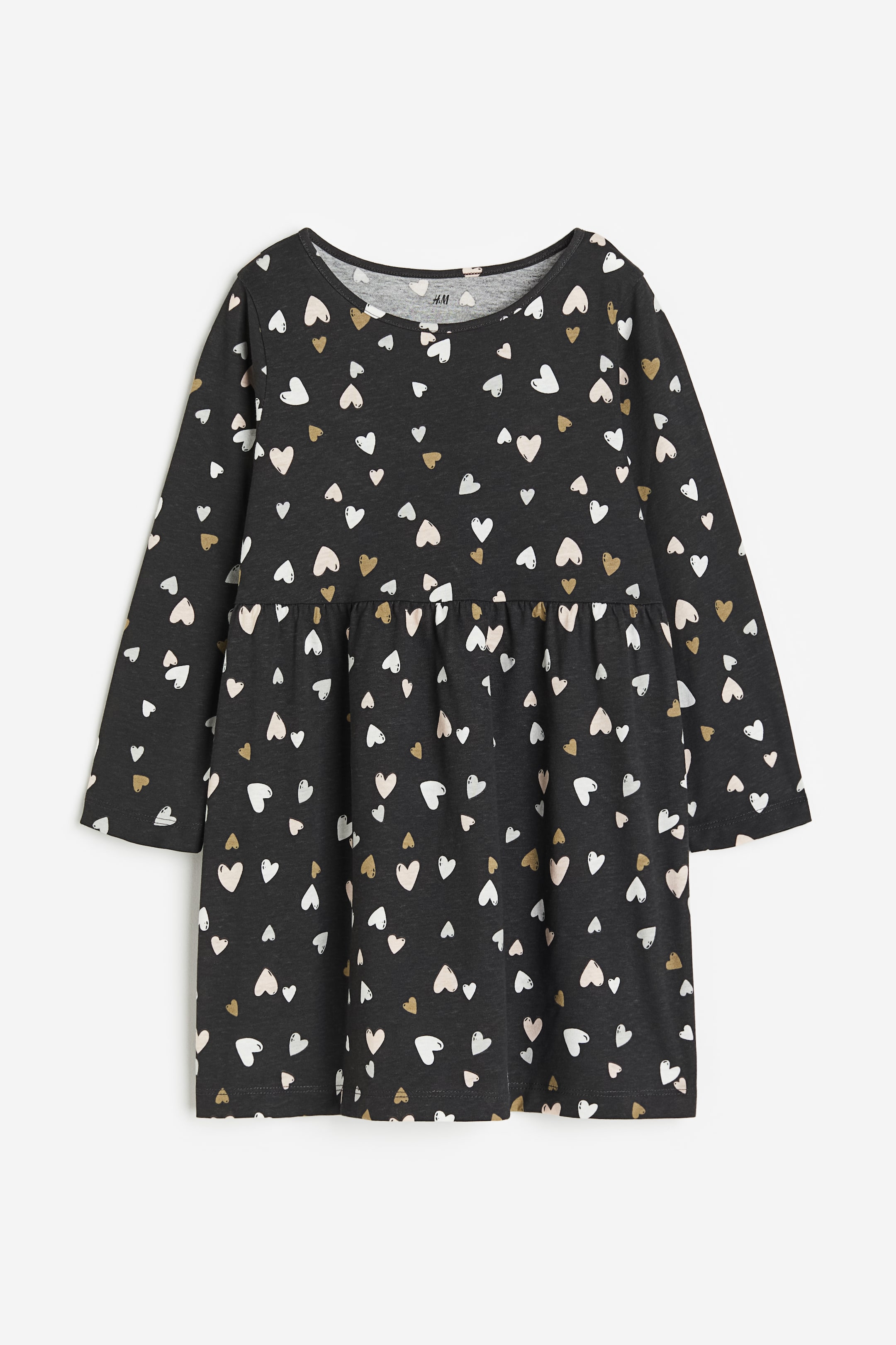 Größeres Bild ansehen: Kleid aus Baumwolljersey - Dunkelgrau/Herzen - Kids | H&M DE 1