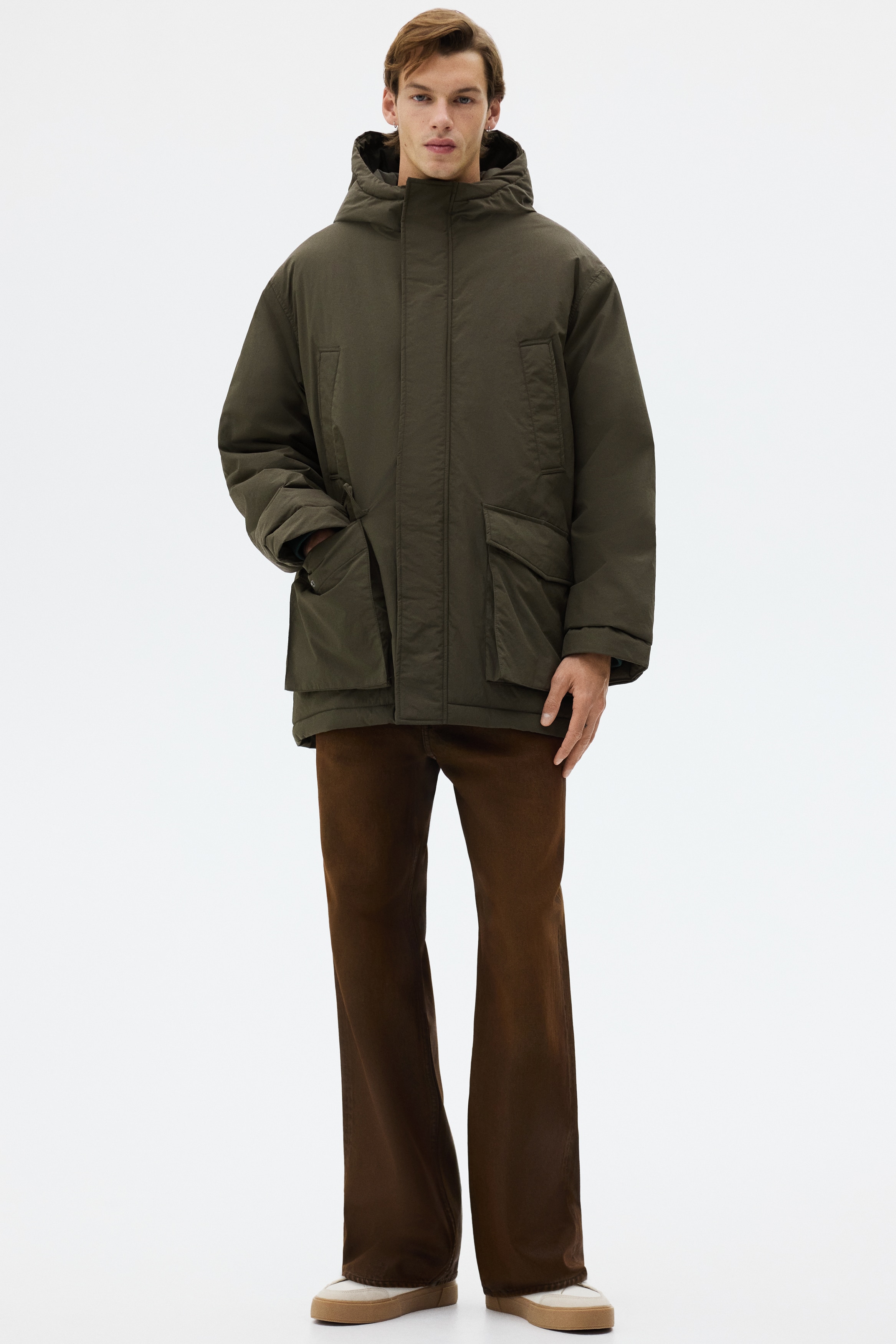 H & M - ウォーターリペレントパッデッドパーカ - グリーン