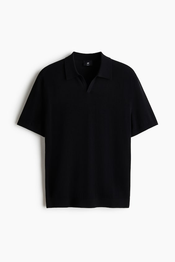Мужские рубашки H&M Regular-Fit Silk-Blend Polo Shirt