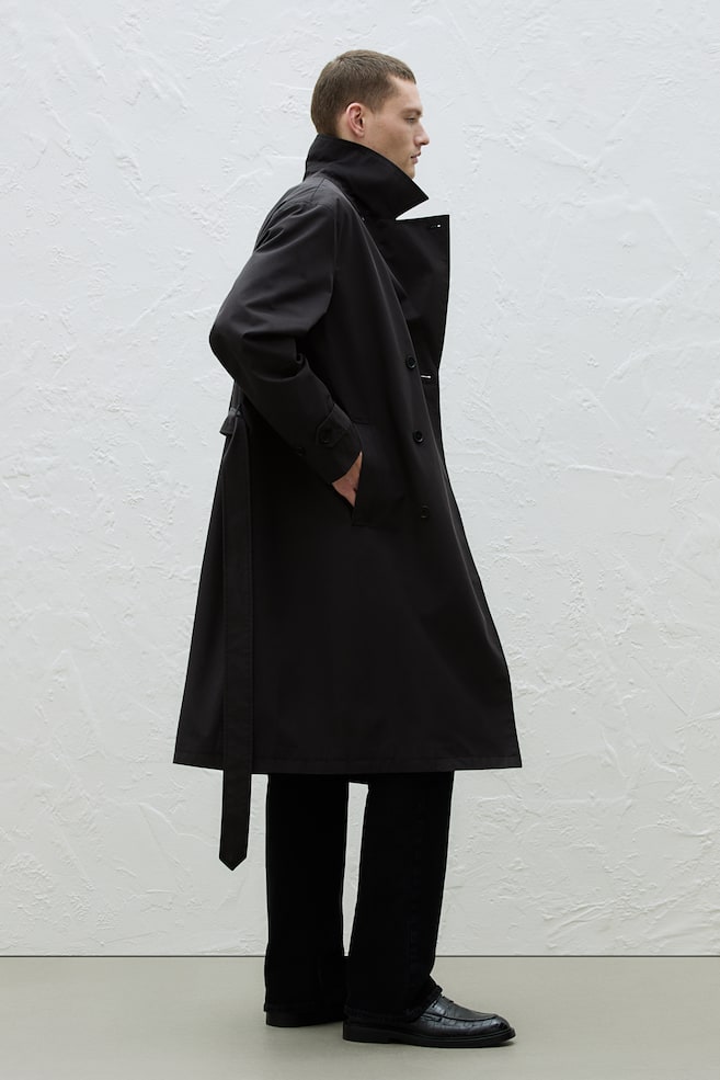 Trench-coat Oversized Fit - Noir/Beige - 1