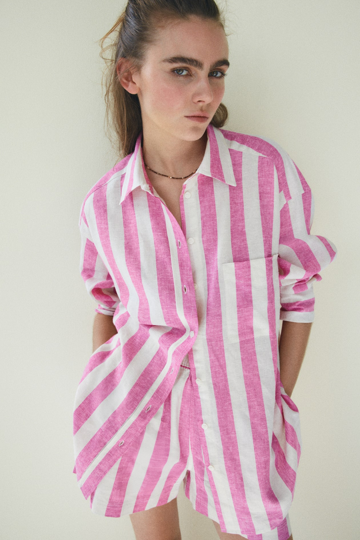 Oversized Linen-Blend Shirt