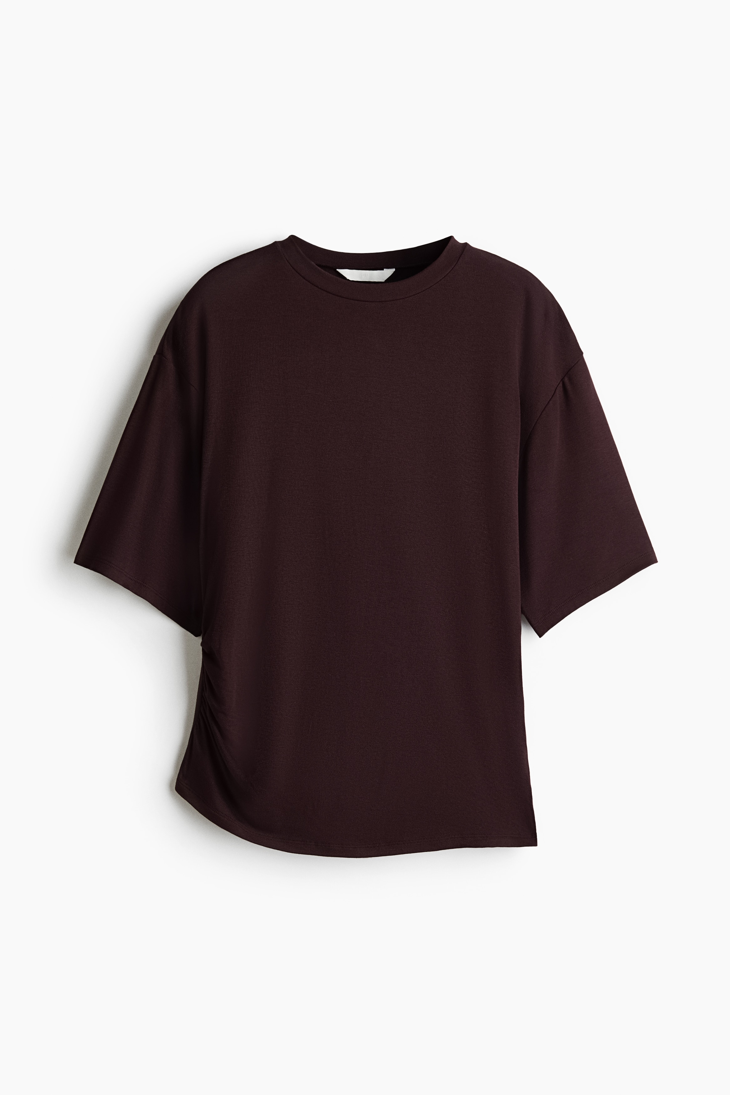 Draped Viscose Top - Dark brown/Dark blue/Cream