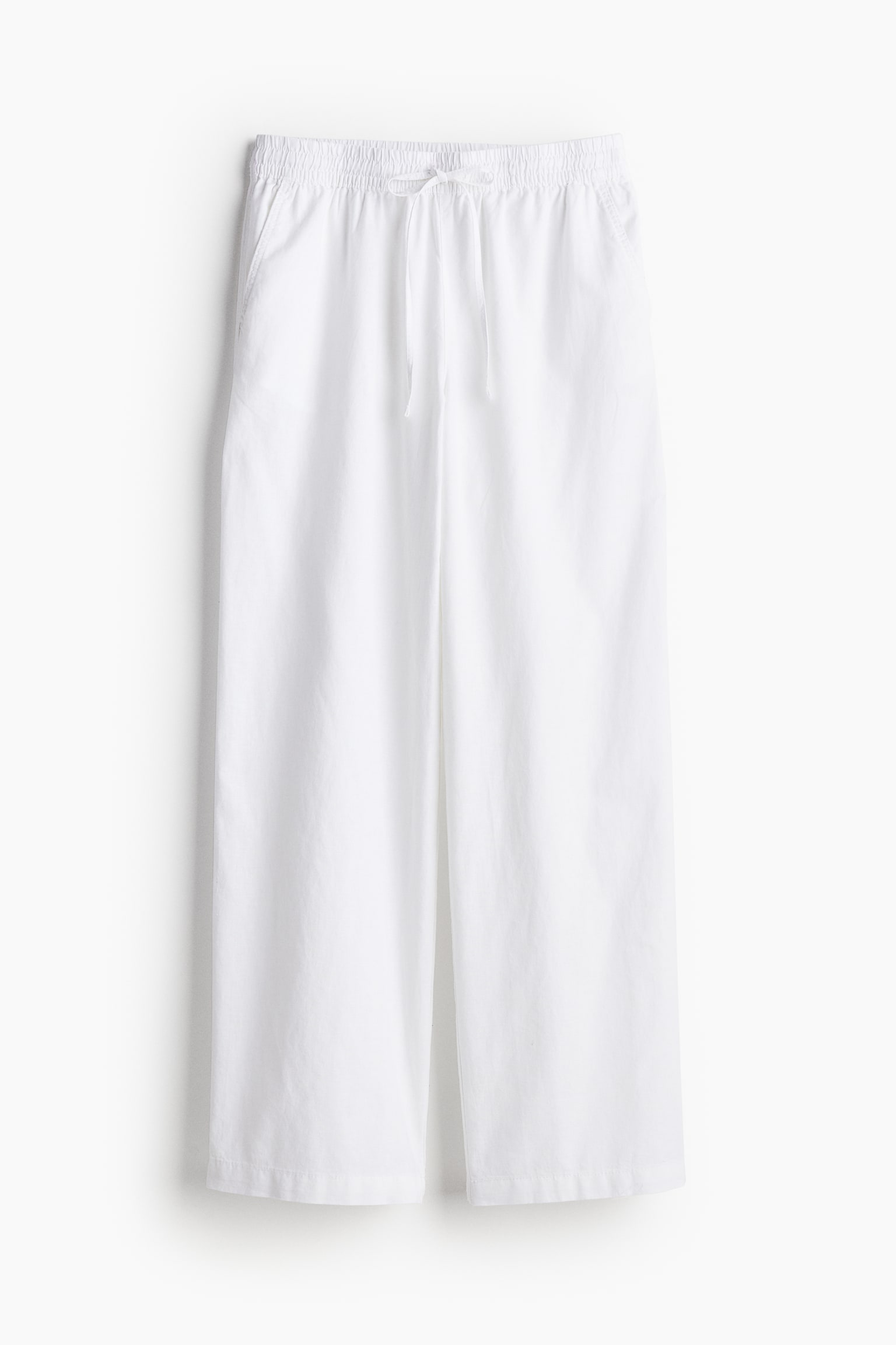 Linen Blend Pants - White/Black/Khaki green/Light beige - 2