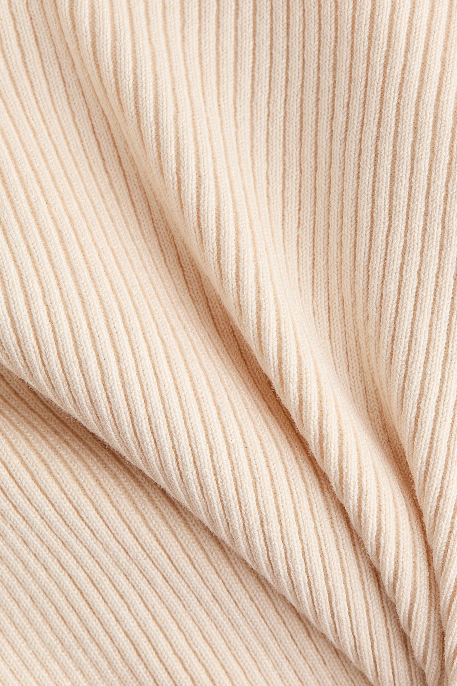 Женский топ H&M Ruffle-Trimmed Rib-Knit Top, цвет: Кремовый — фото 6