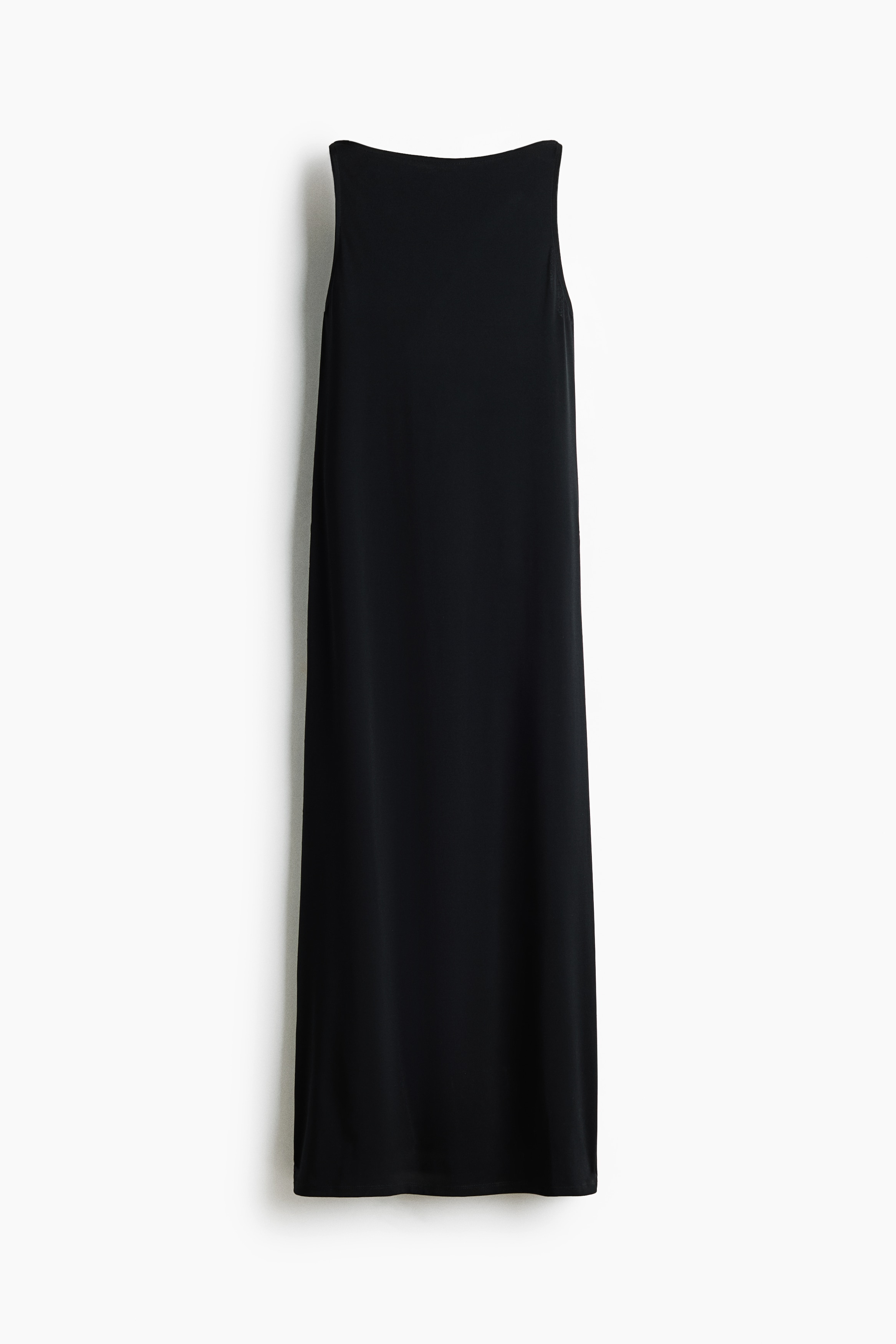 Vestido em jersey com decote à barco - Preto/Vermelho vivo