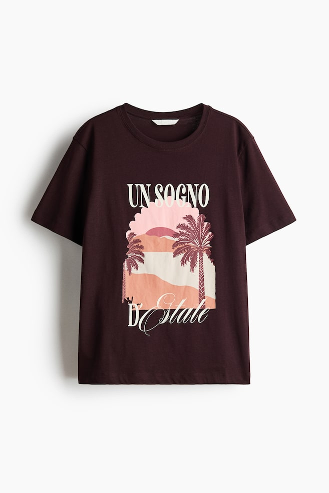 Printed T-shirt - Dark brown/Palm trees/Black/Costa Rica/Light beige/Striped/Dusty pink/Solare/Light beige/Atacama/Cream/Marrakech/White/Rio de Janeiro/Cream/Brasil/White/Trattoria Laguna/Dark brown/Italia/White/Milos Island/White/Trattoria/Ivory/Feria de Verano/Pink/Chillax Culture/Cream/Biarritz/White/Le Marais/Yellow/Coastal clubs/Pink/Malibu - 1