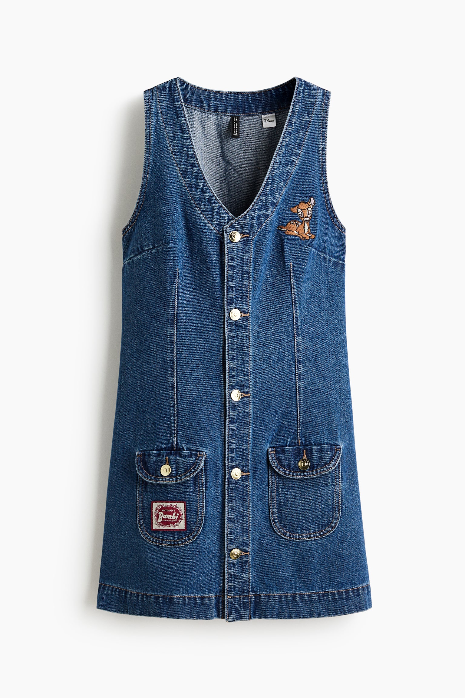 Váy denim không tay - Màu xanh denim đậm/Bambi - 1