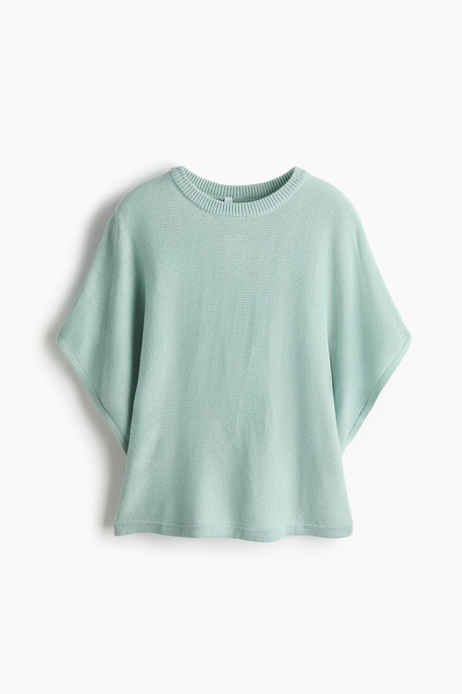 Strickshirt mit Fledermausärmeln - Helltürkis - 1