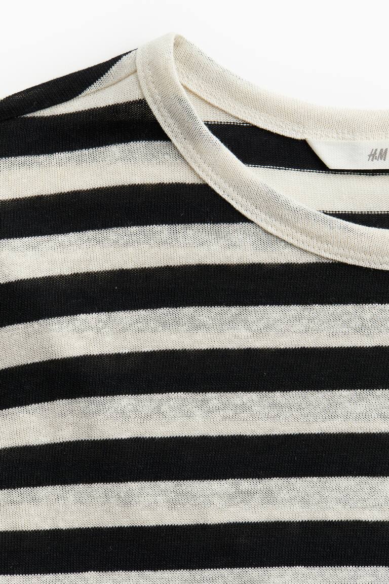 Long-sleeved top Cream/Black striped Ladies H&M IN